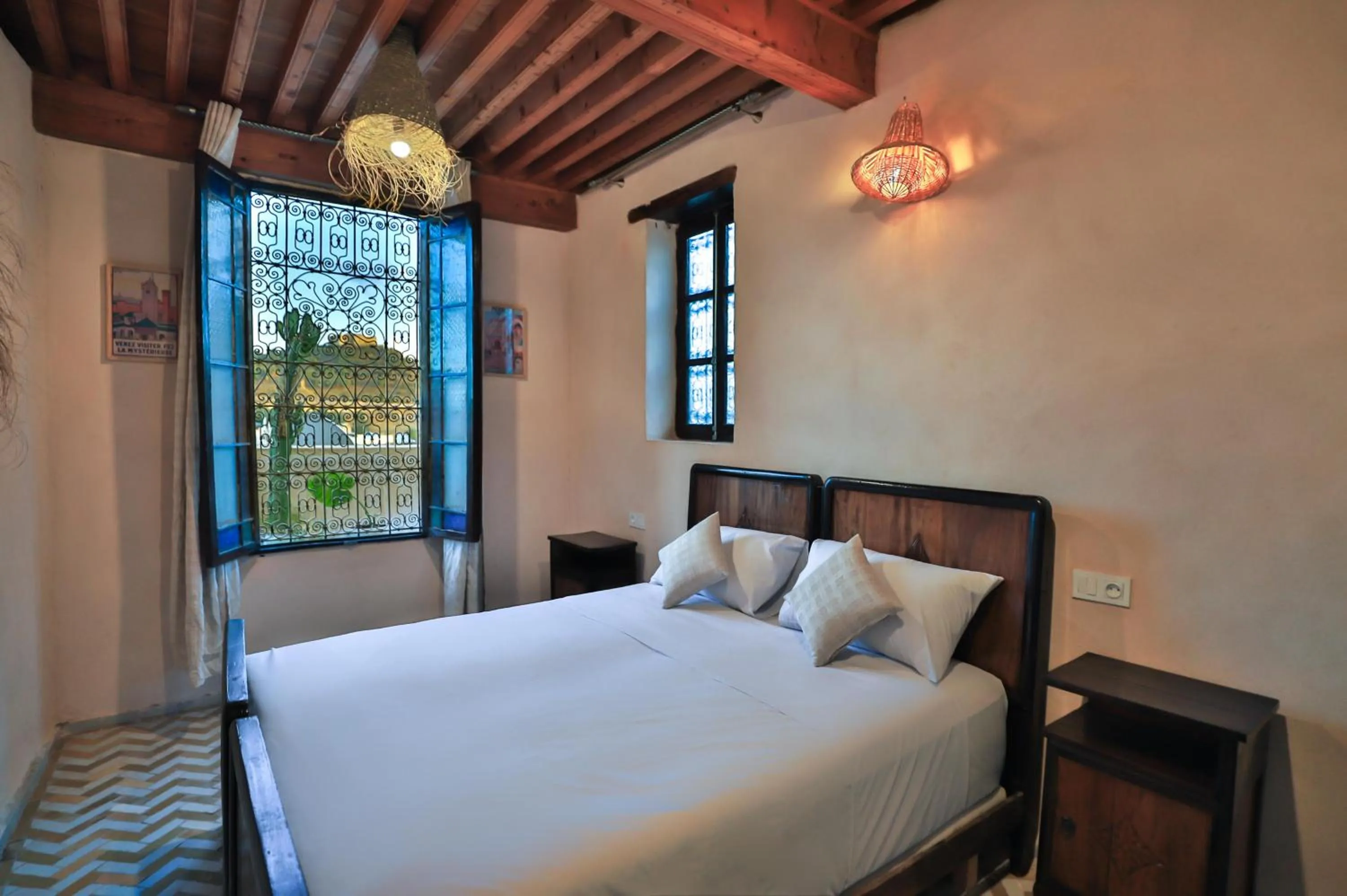 View (from property/room), Bed in Dar Usham Fes Luxury Guest House