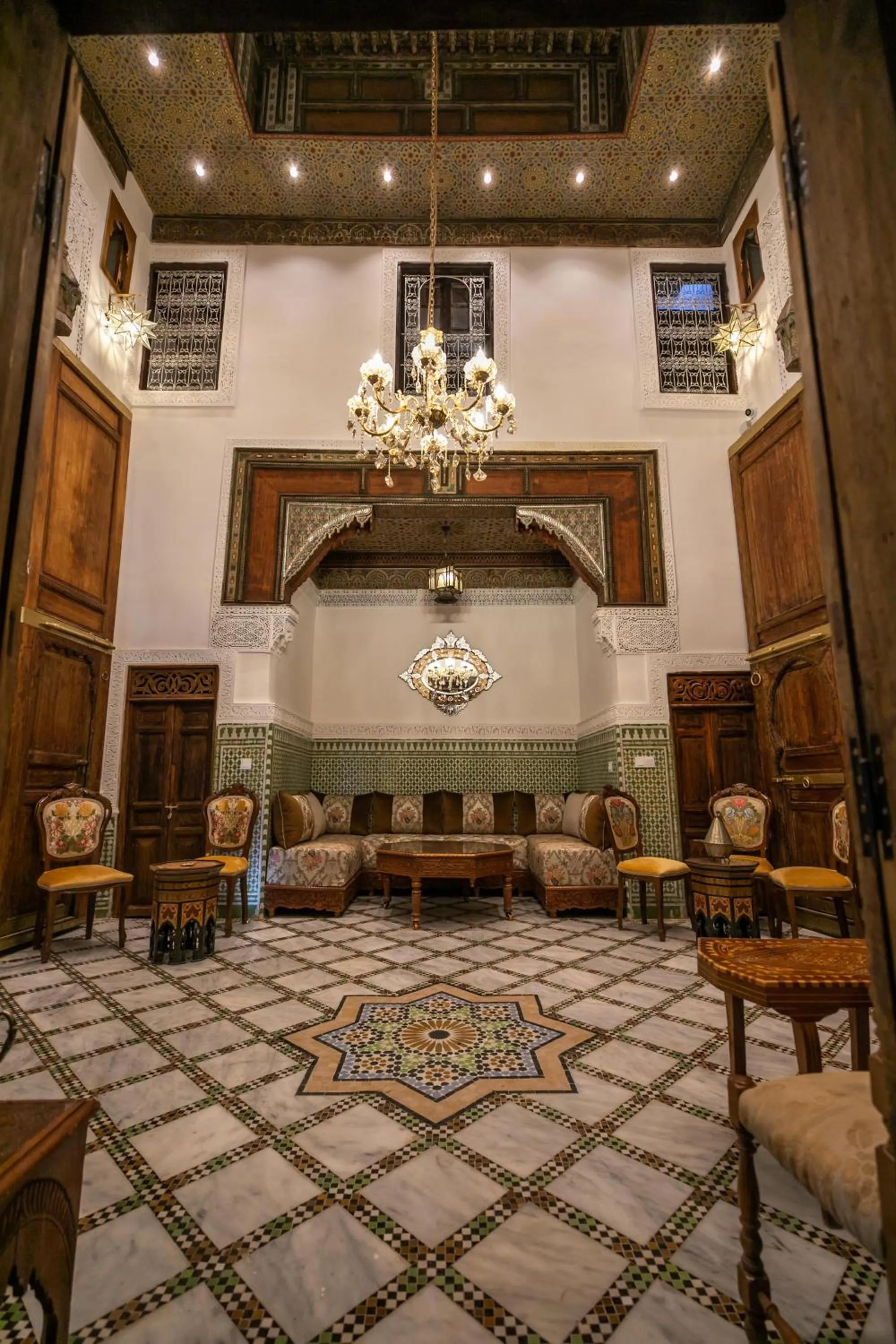 Communal lounge/ TV room in Dar Usham Fes Luxury Guest House