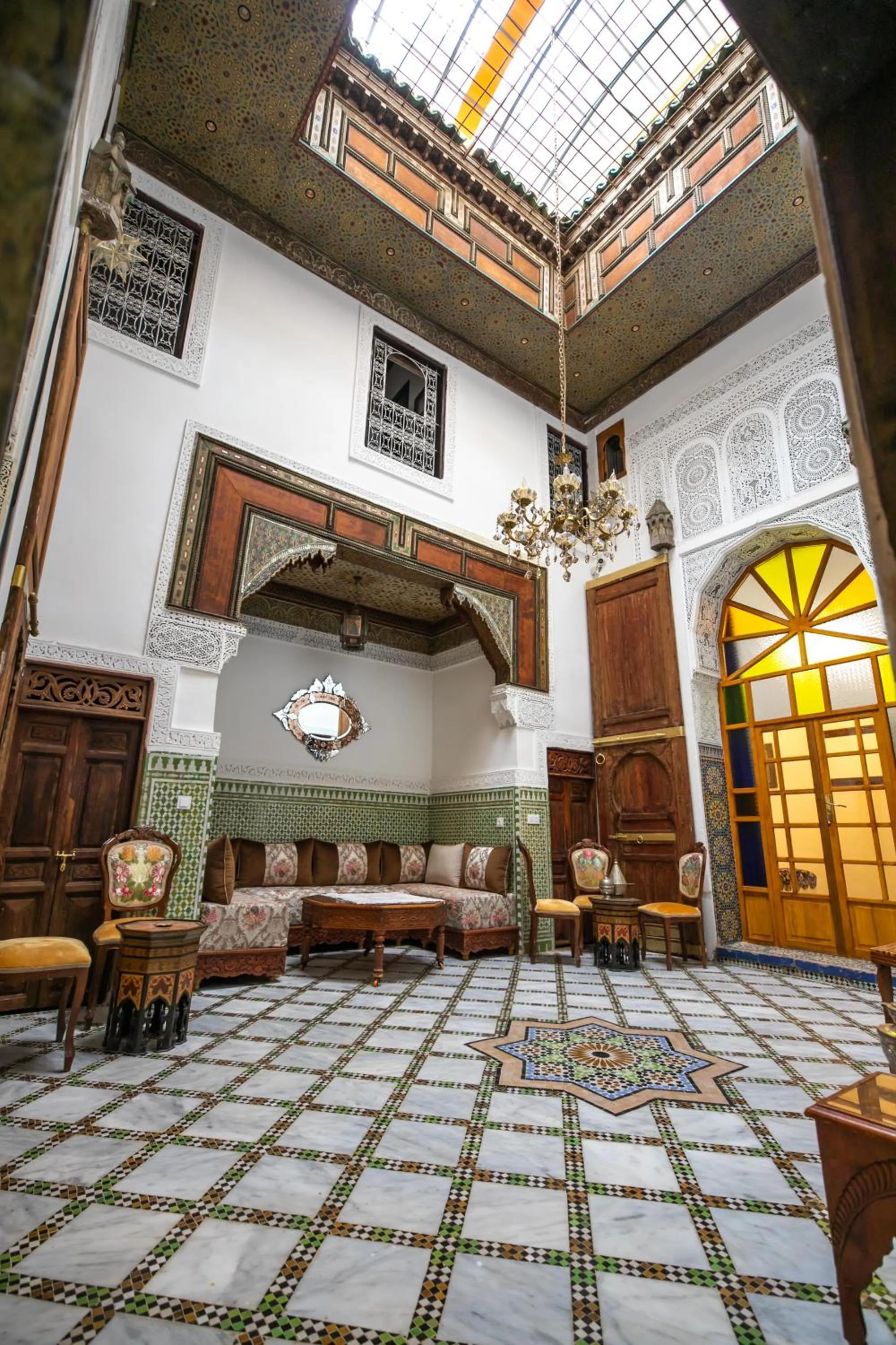 Communal lounge/ TV room in Dar Usham Fes Luxury Guest House