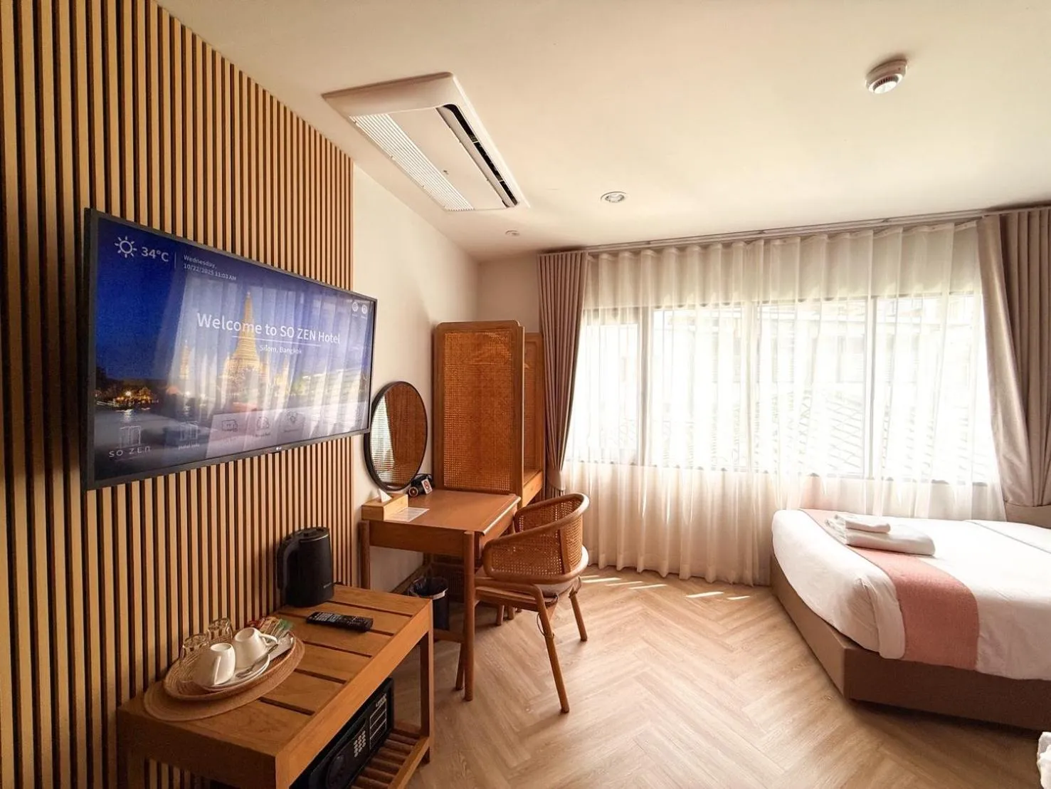 Bed in SO Zen Hotel Silom Bangkok