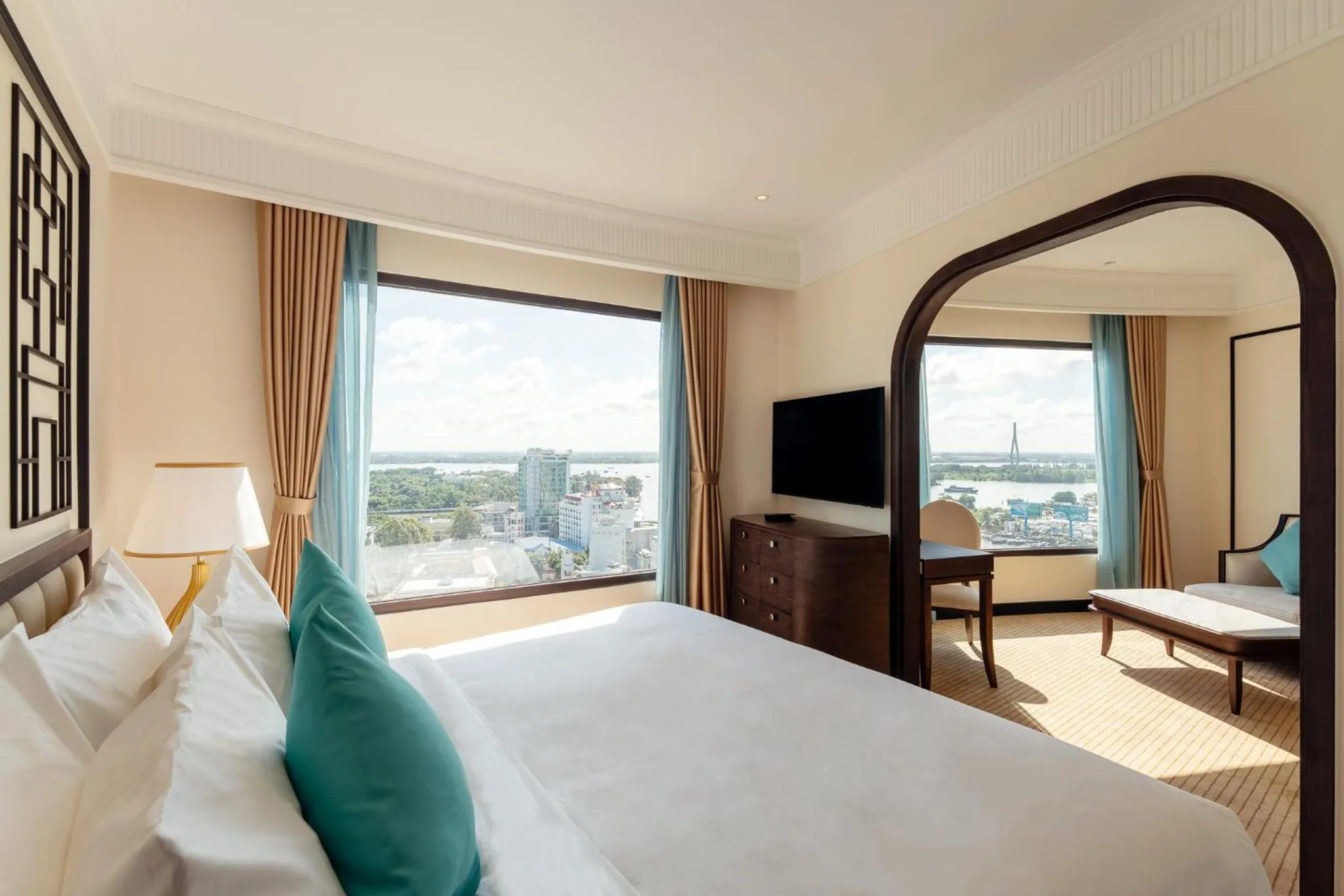 View (from property/room), Bed in Charmant Suites a Boutique Hotel Can Tho