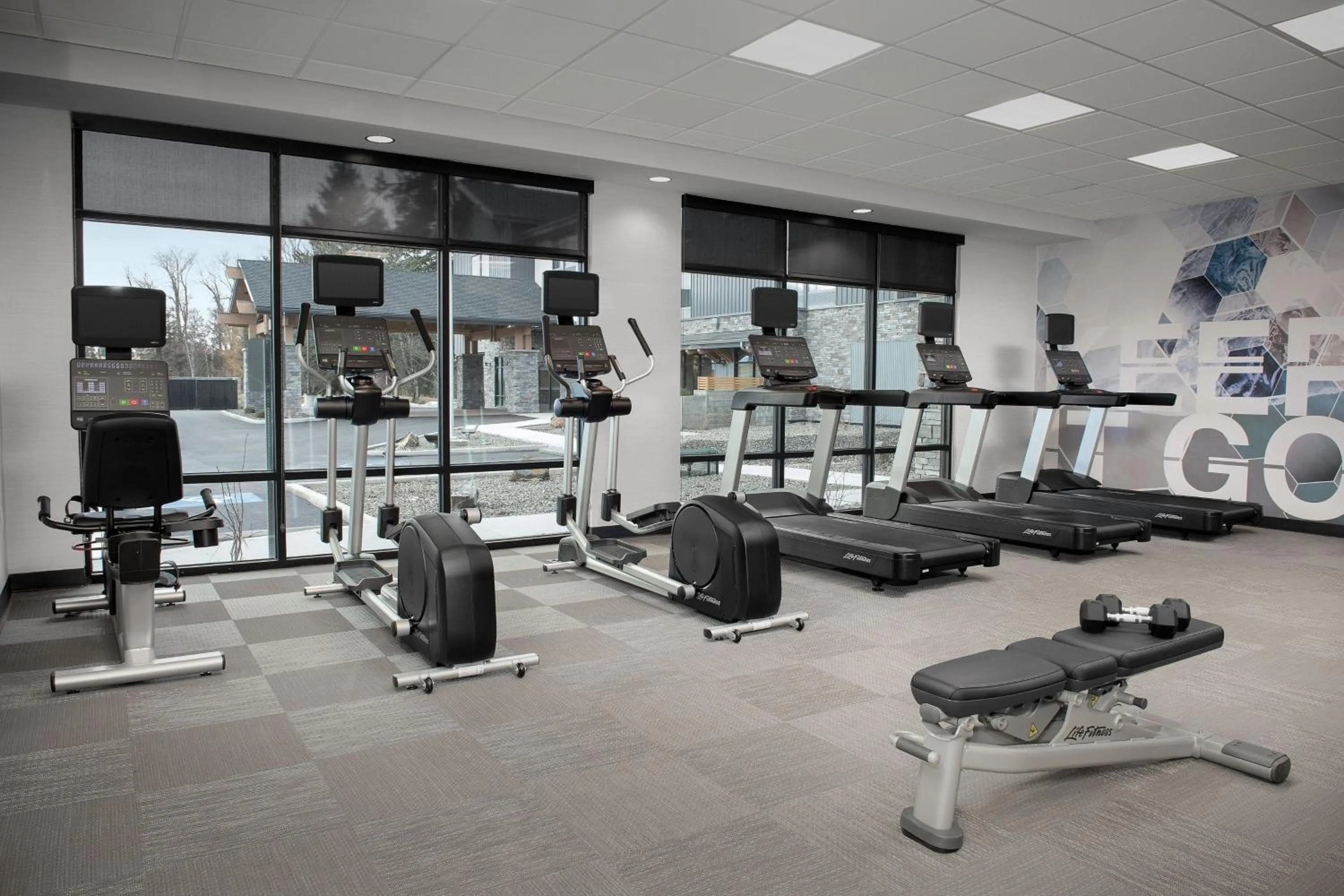 Fitness centre/facilities in SpringHill Suites by Marriott Sandpoint