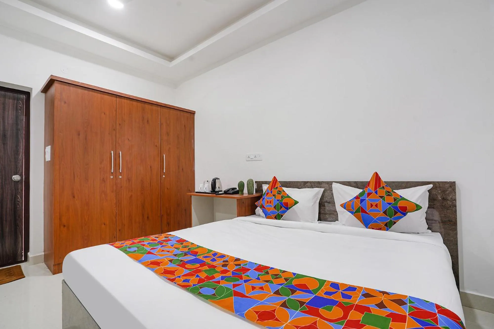Bed in FabHotel Rooms 27 - Nr Hitech City