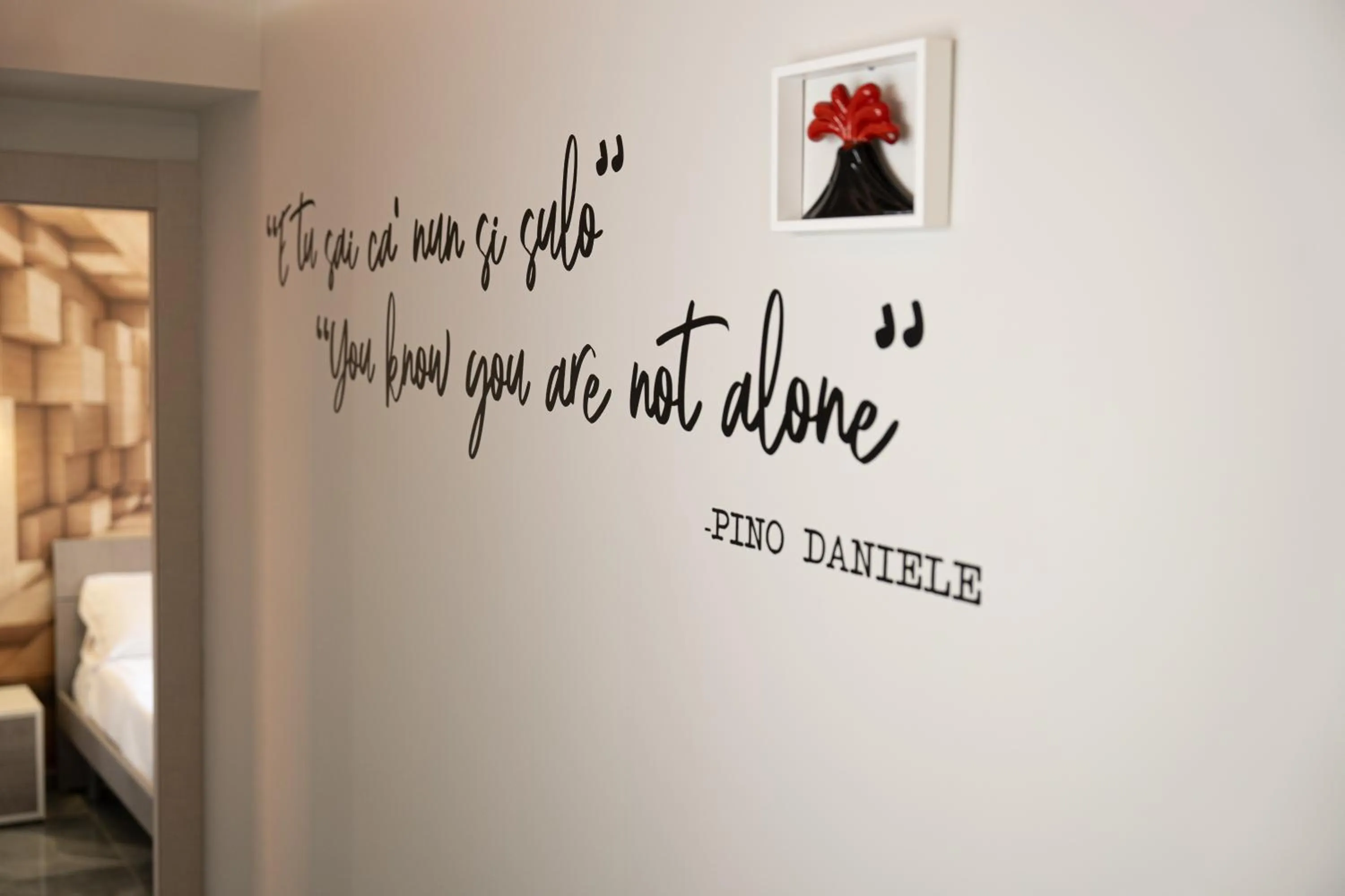 Text overlay, Bed in Napolitano Rooms - Central Station