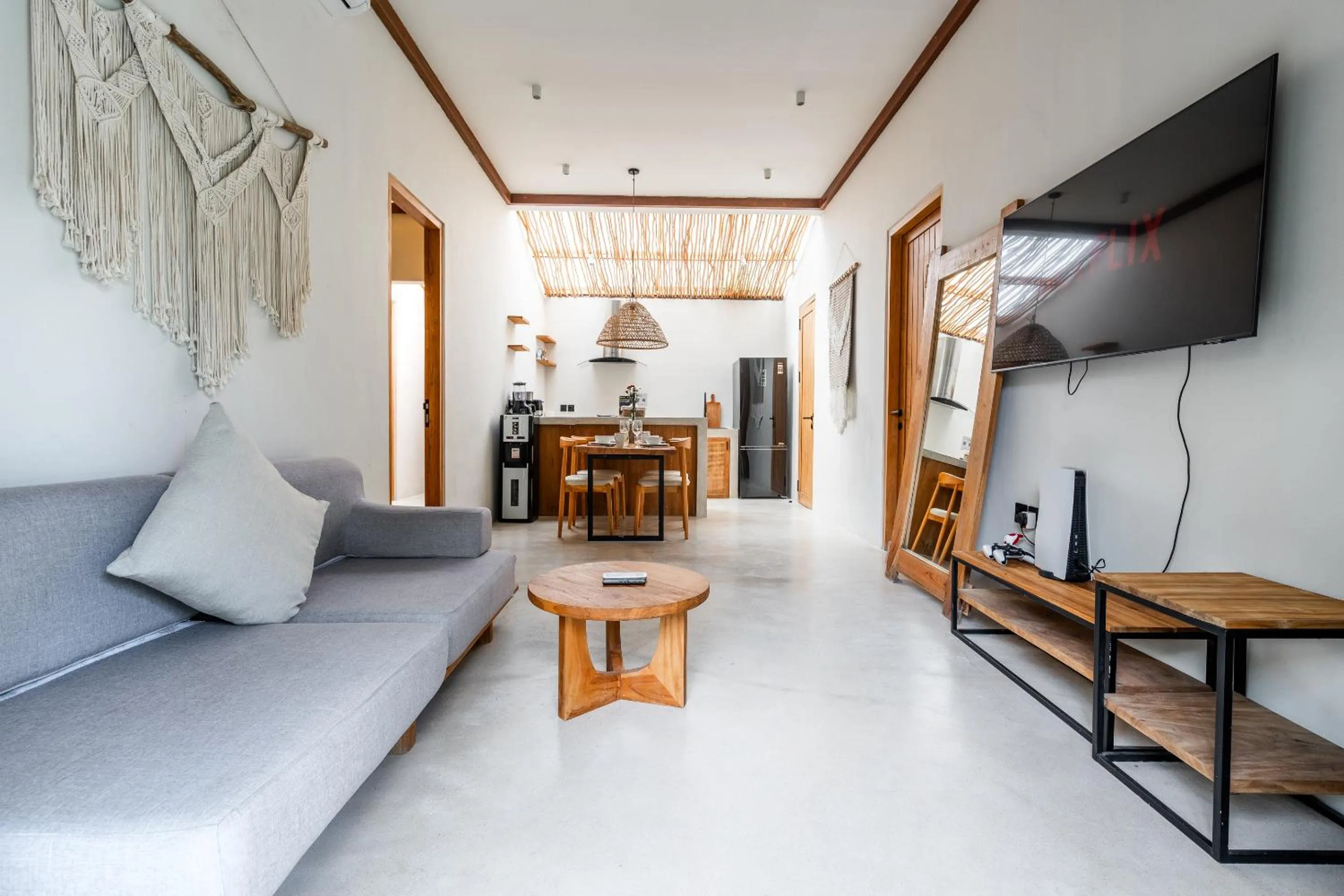 TV and multimedia in Hijau Villa by EVDEkimi - Charming 2BR escape with Pool, Outdoor Lounge, Lush Garden - New Year's Offer