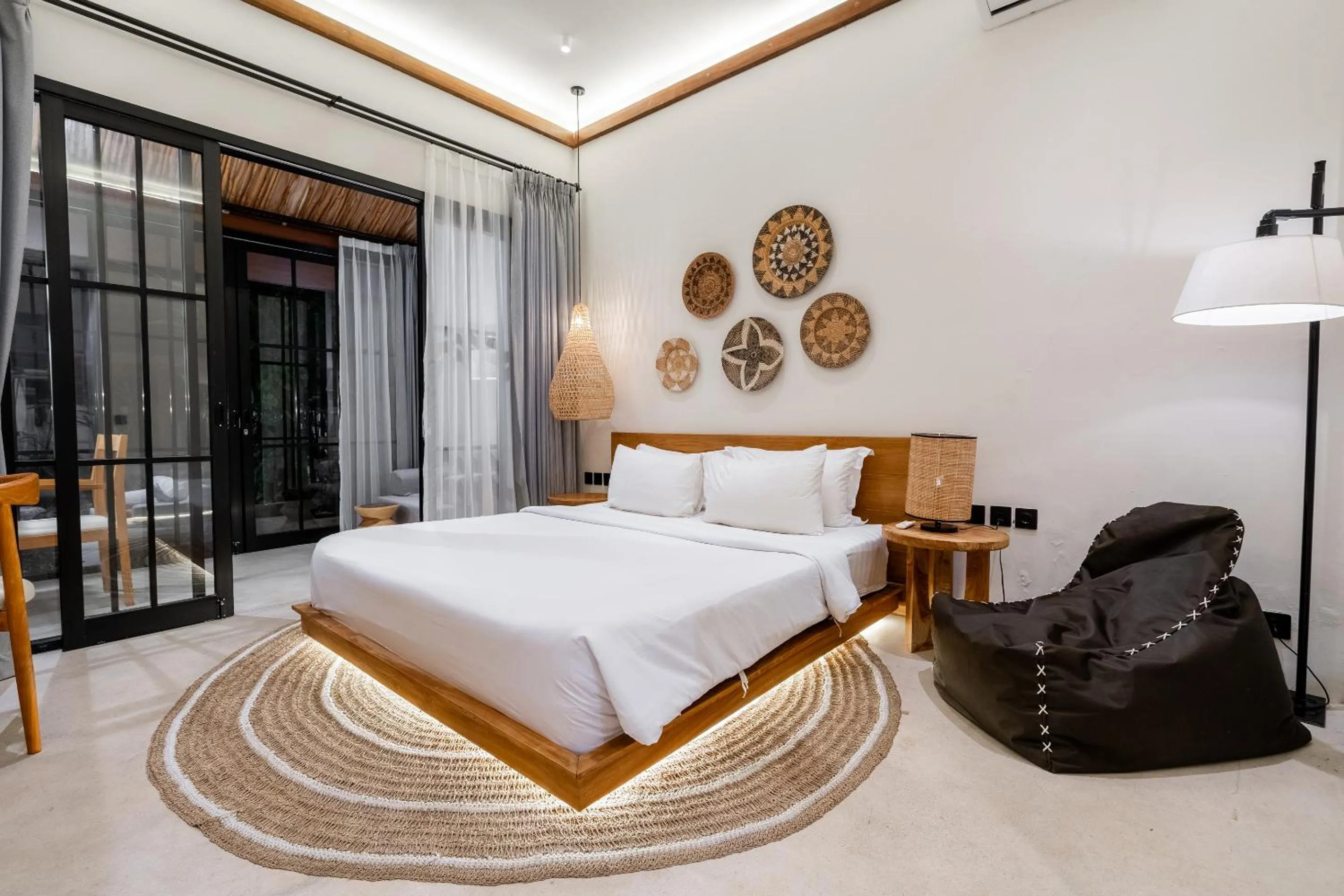Bed in Hijau Villa by EVDEkimi - Charming 2BR escape with Pool, Outdoor Lounge, Lush Garden - New Year's Offer