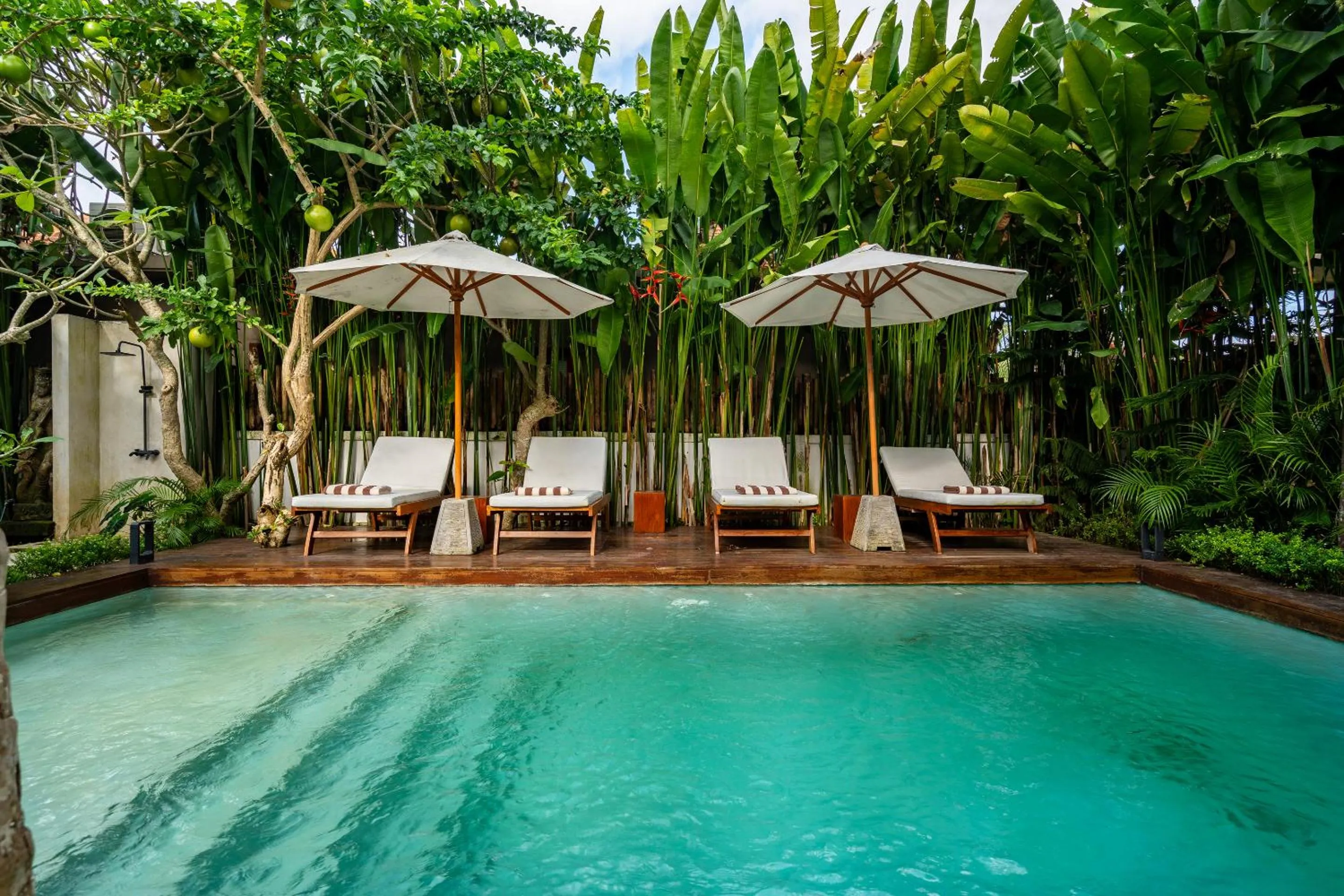 Shower in Hijau Villa by EVDEkimi - Charming 2BR escape with Pool, Outdoor Lounge, Lush Garden - New Year's Offer