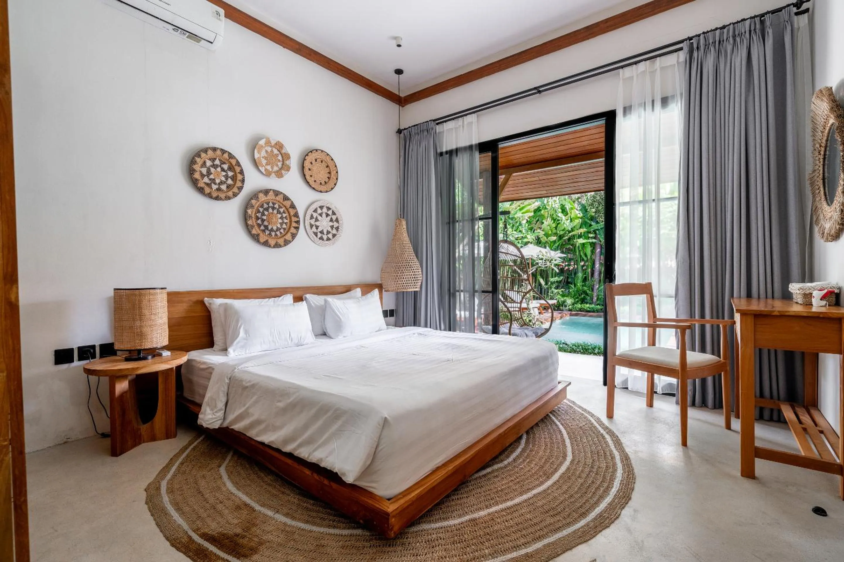 Bed in Hijau Villa by EVDEkimi - Charming 2BR escape with Pool, Outdoor Lounge, Lush Garden - New Year's Offer