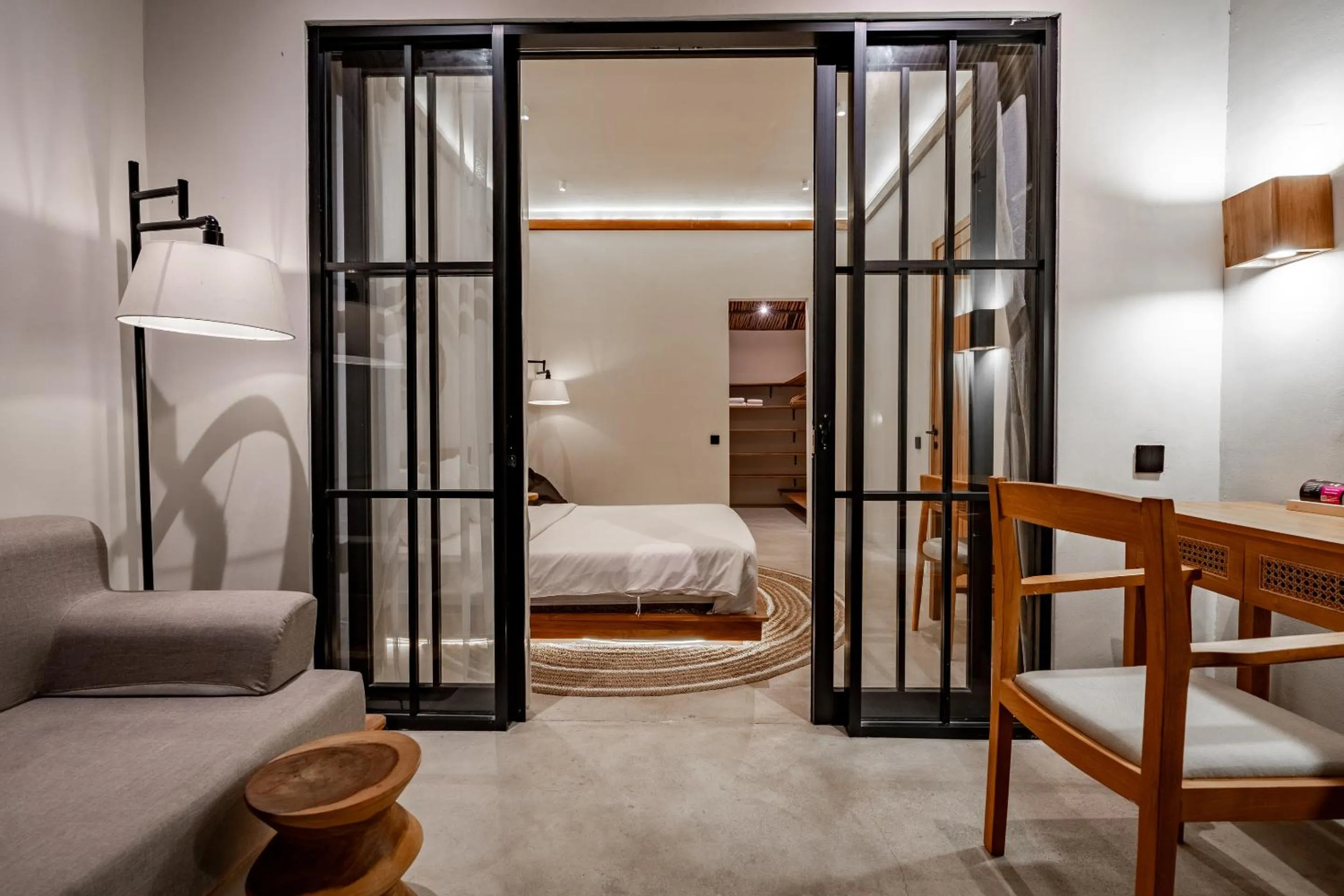 Night, Bed in Hijau Villa by EVDEkimi - Charming 2BR escape with Pool, Outdoor Lounge, Lush Garden - New Year's Offer