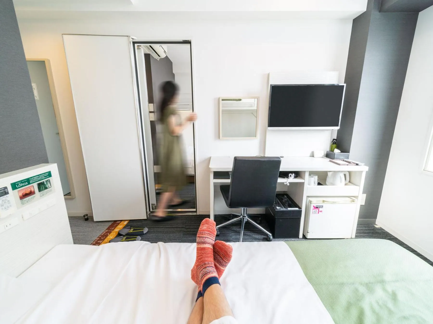 Bed in Super Hotel Shinagawa Shinbanba