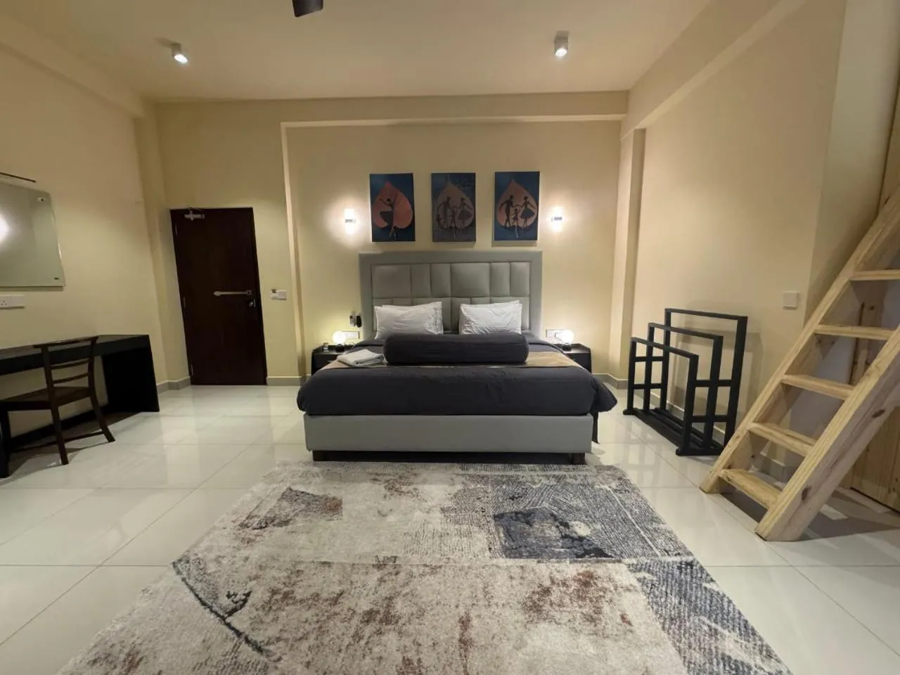 Bed in Mzion Hotel Weligama