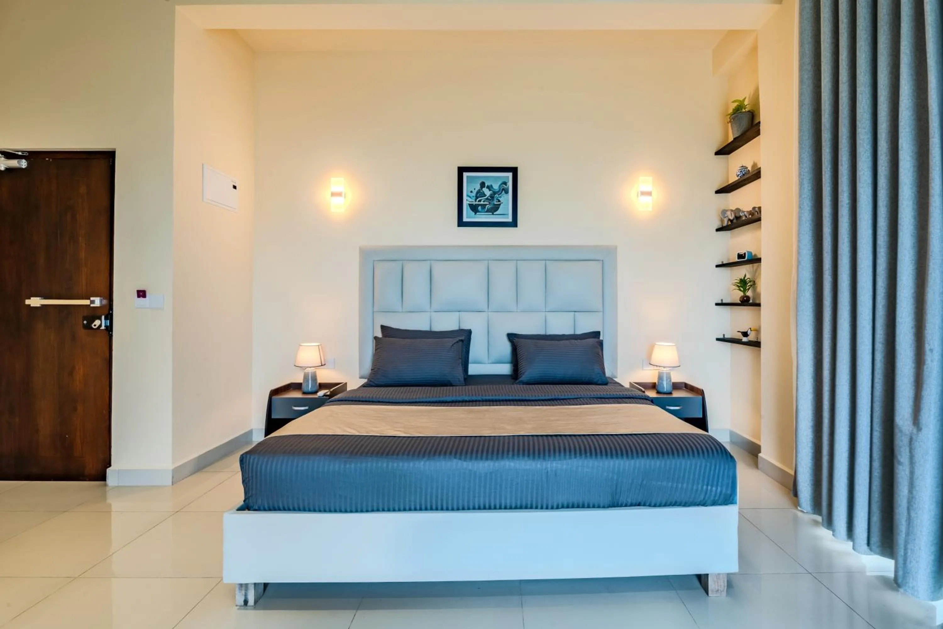 Bed in Mzion Hotel Weligama