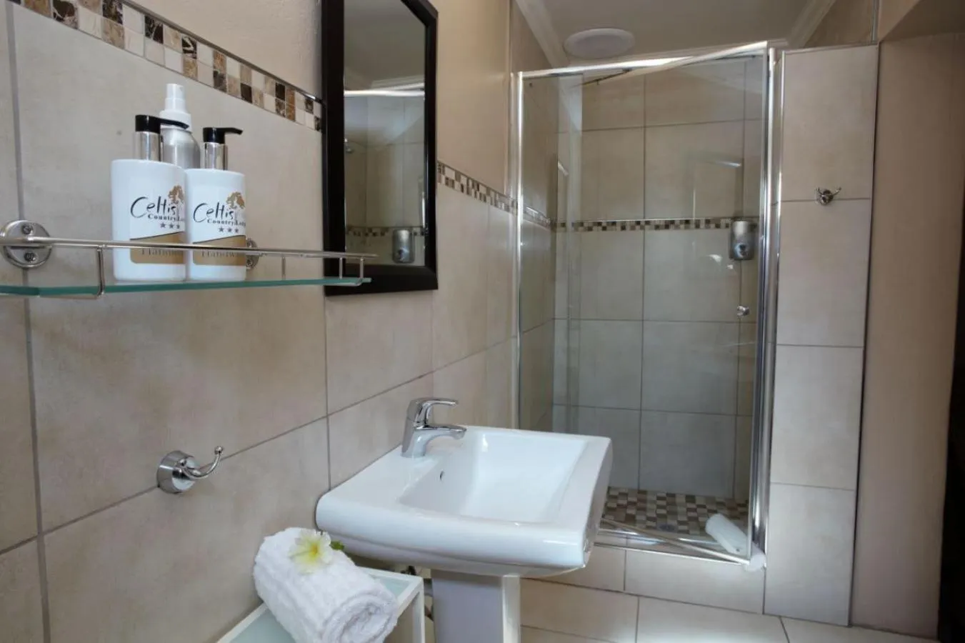 Shower in Celtis Country Lodge & Restaurant