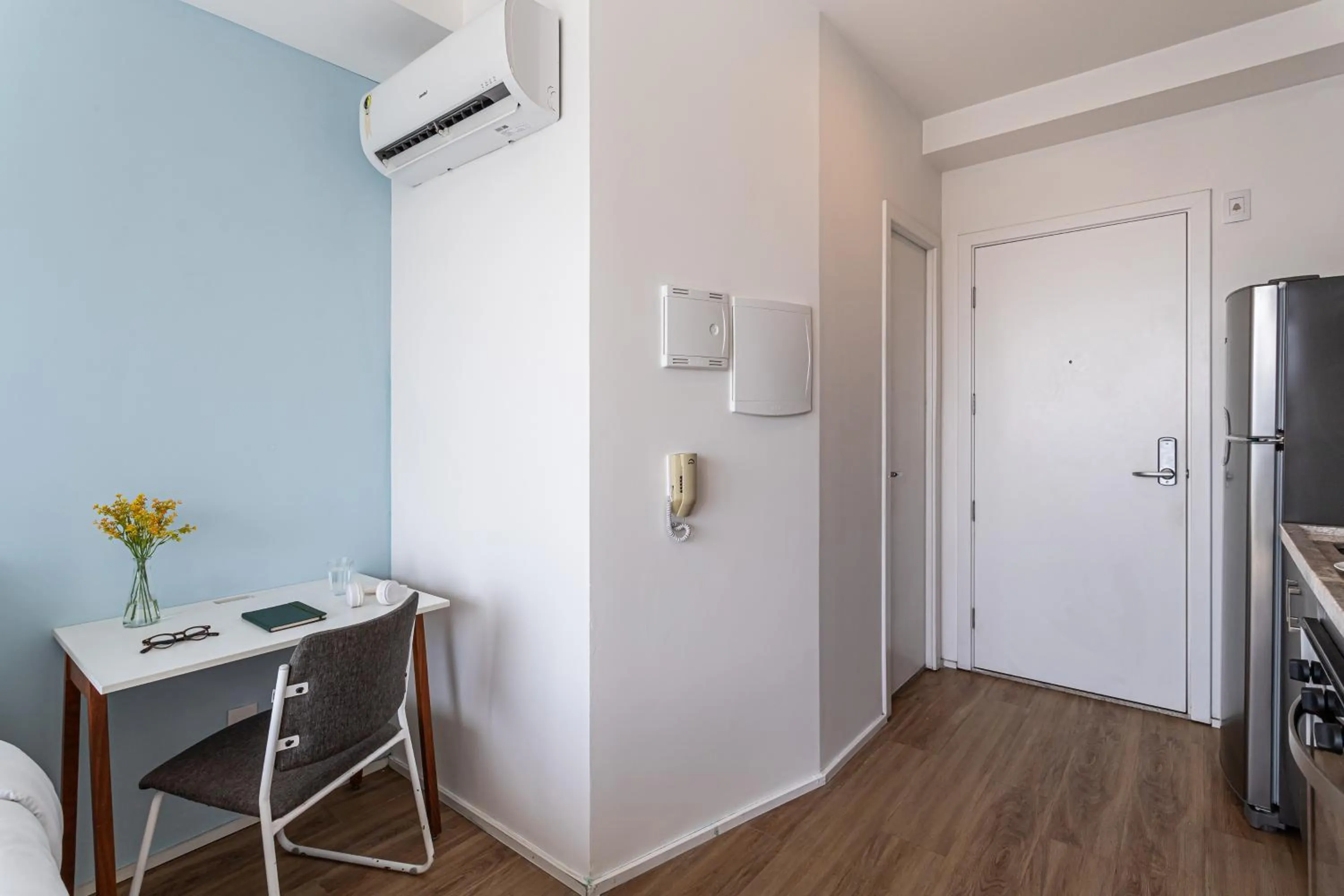 Kitchen or kitchenette in Setin Downtown Praca da Sé by Viva - Prédio completo com piscina perto de estação de metrô no Centro de São Paulo