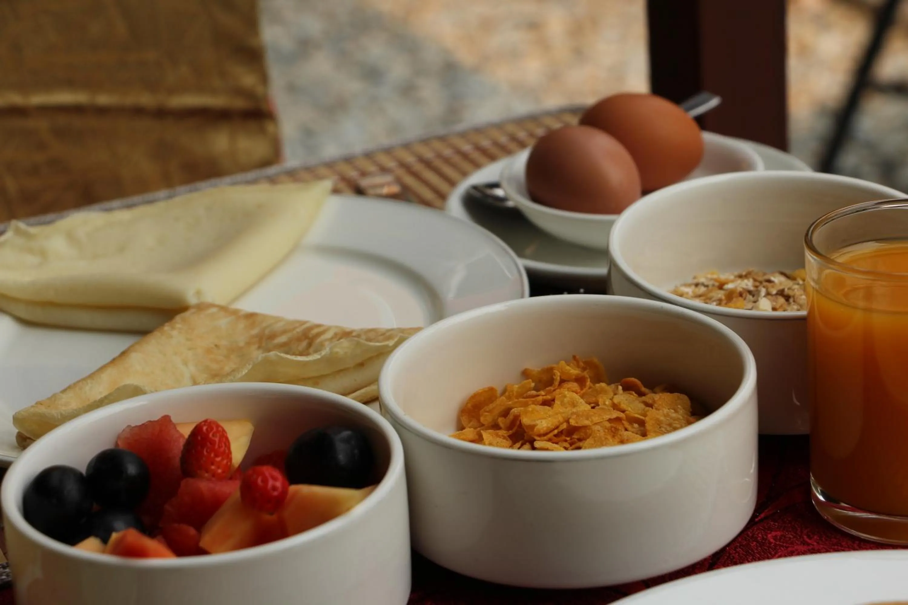 American breakfast in Hotel Milarepa Pvt Ltd