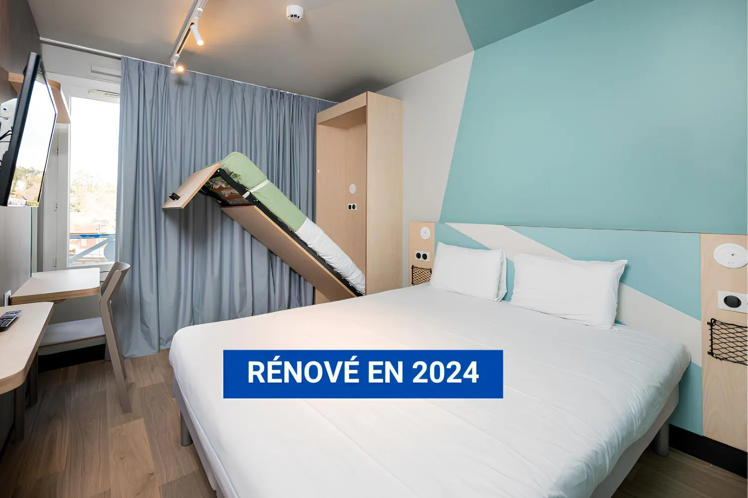 Bedroom, Bed in Ibis Budget Lyon Caluire Cité Internationale