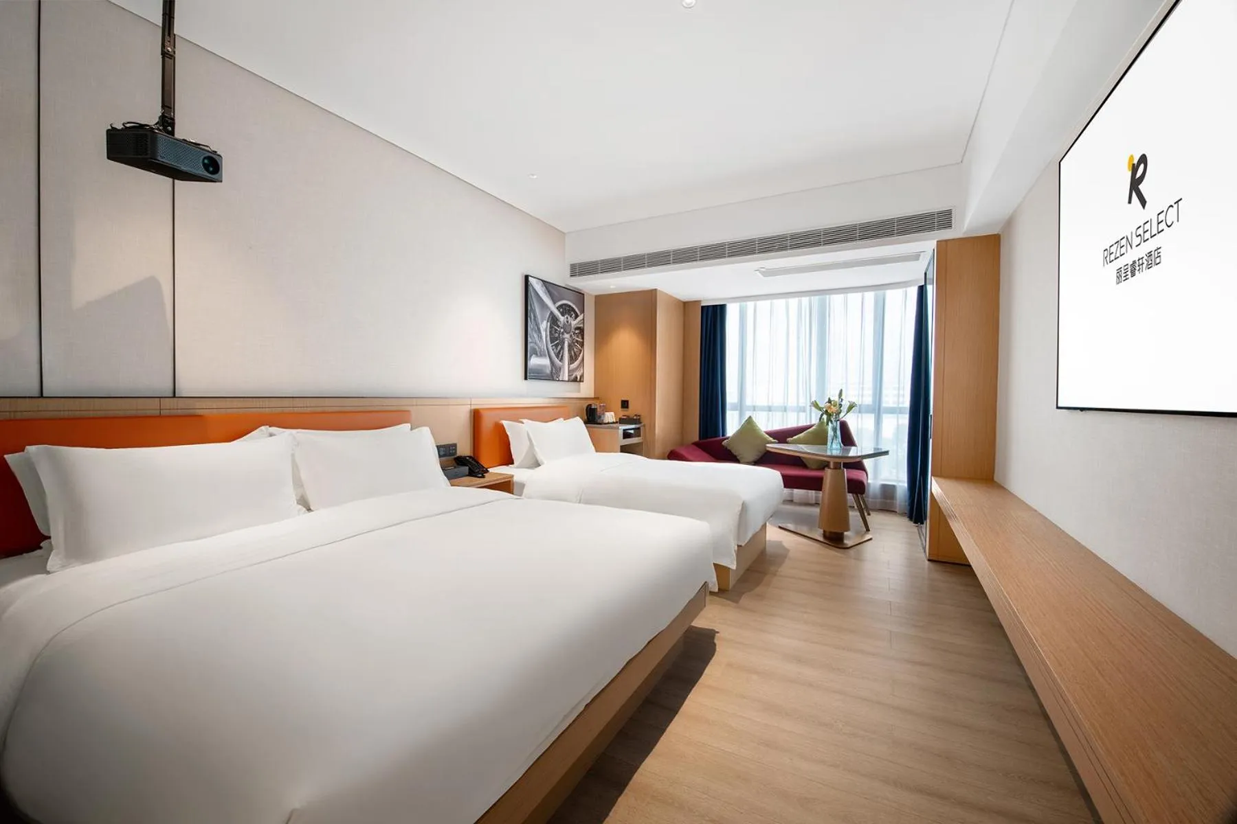 Bedroom, Bed in Rezen Select Hotel Guangzhou Baiyun Airport