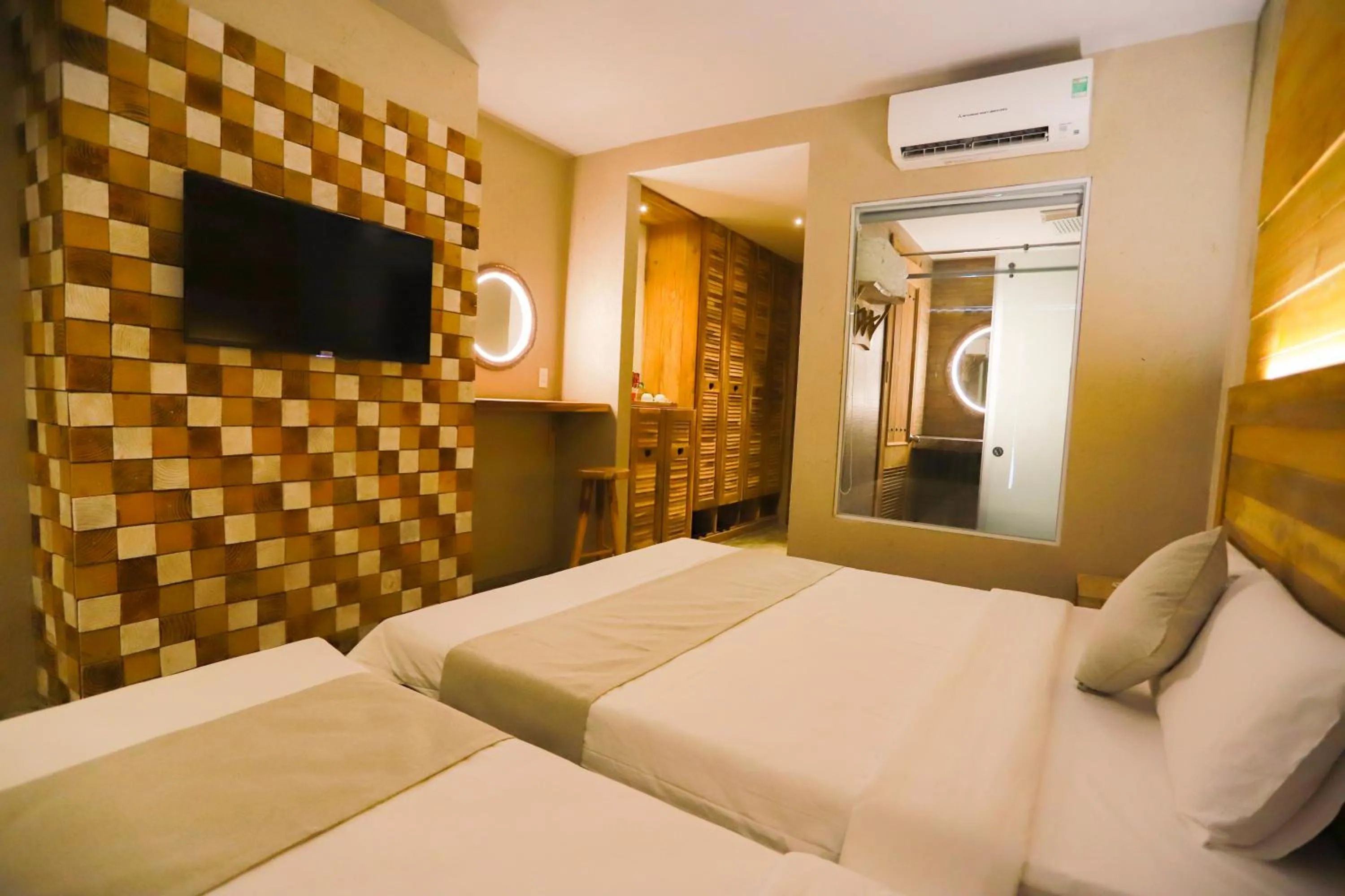 Bed in Rustic Hotel Quy Nhon Powered by ASTON