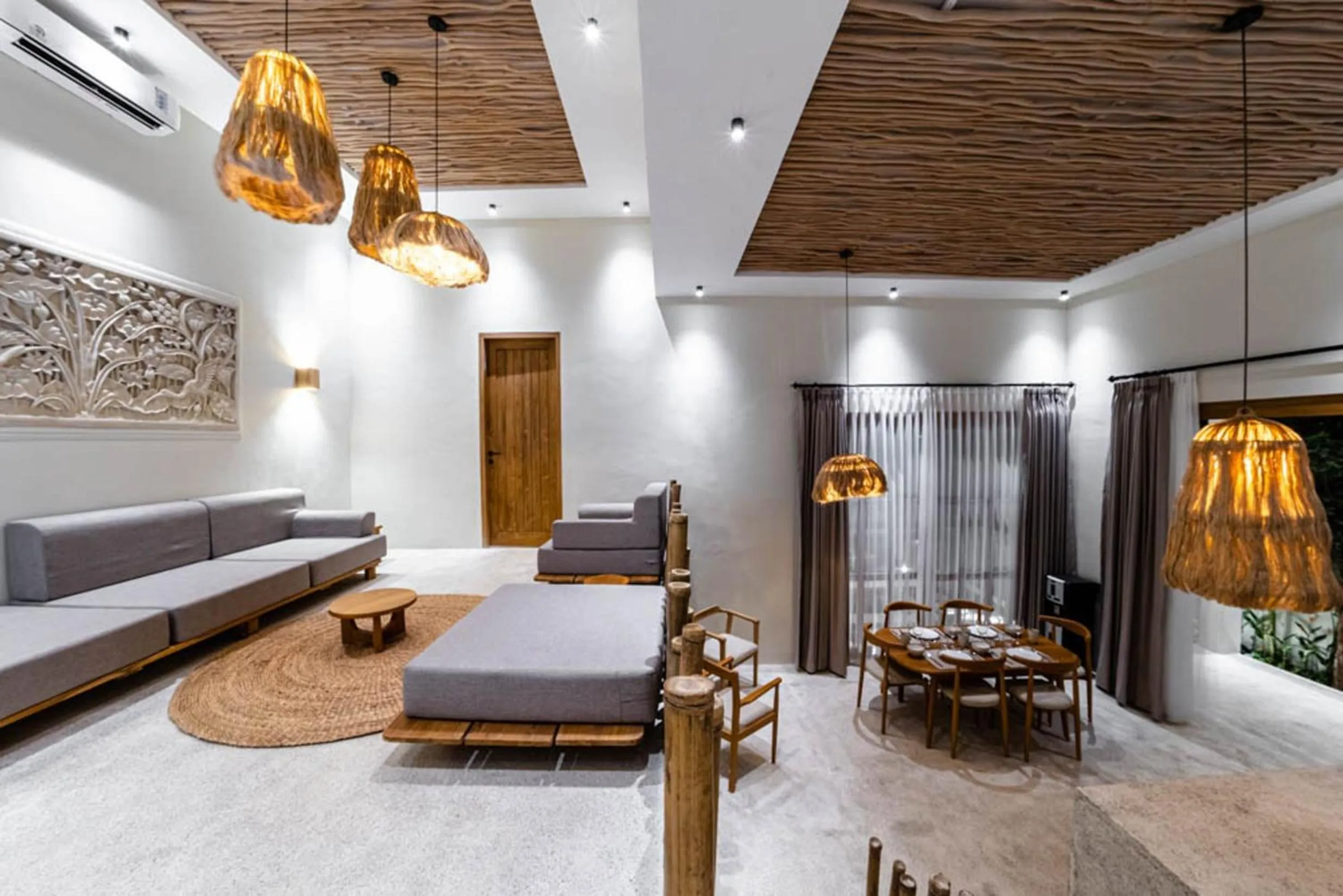 Living room, Bed in Semiramida Villa by EVDEkimi - Elegant 2BR with Pool, Open-air bath, Patio