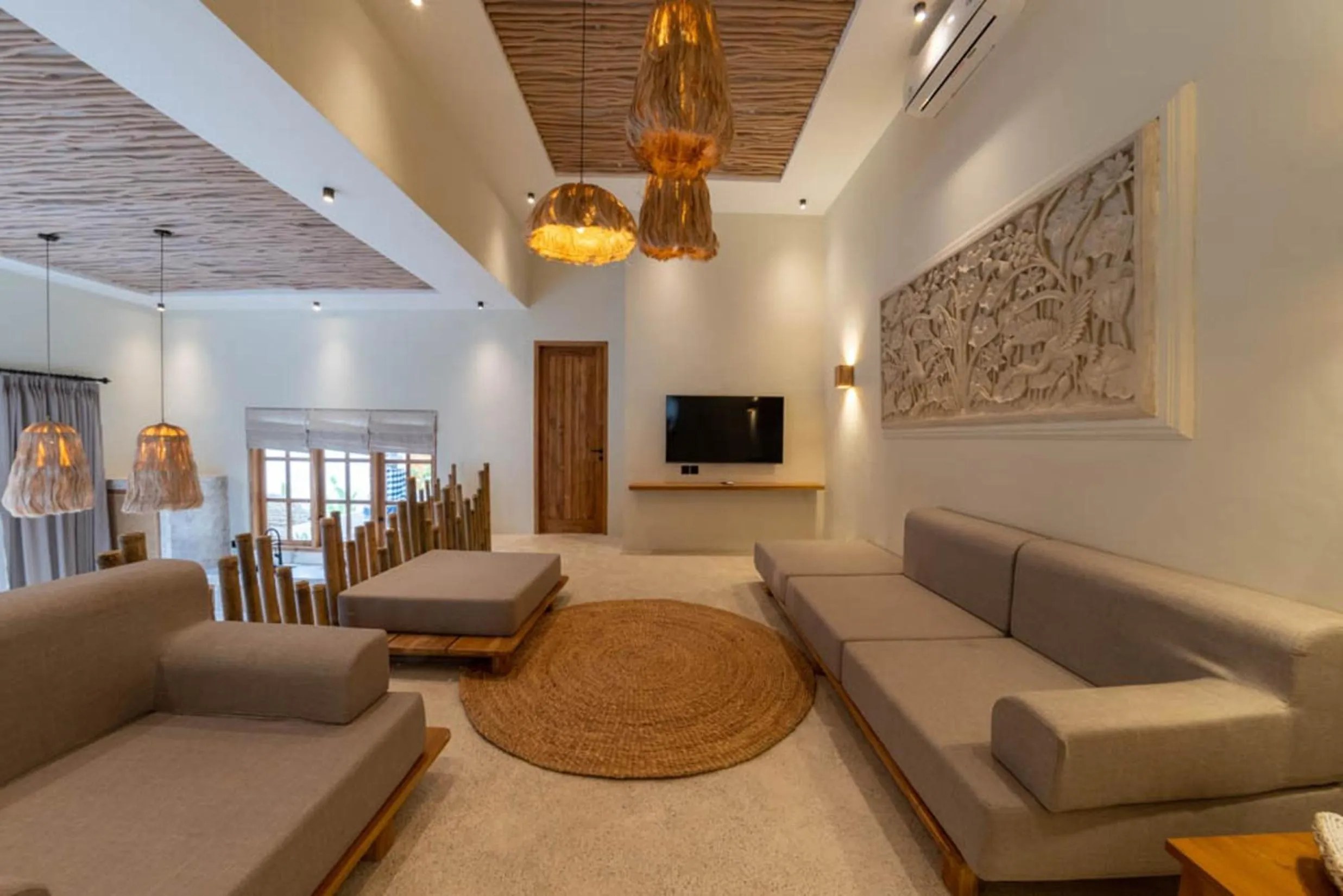 TV and multimedia in Semiramida Villa by EVDEkimi - Elegant 2BR with Pool, Open-air bath, Patio