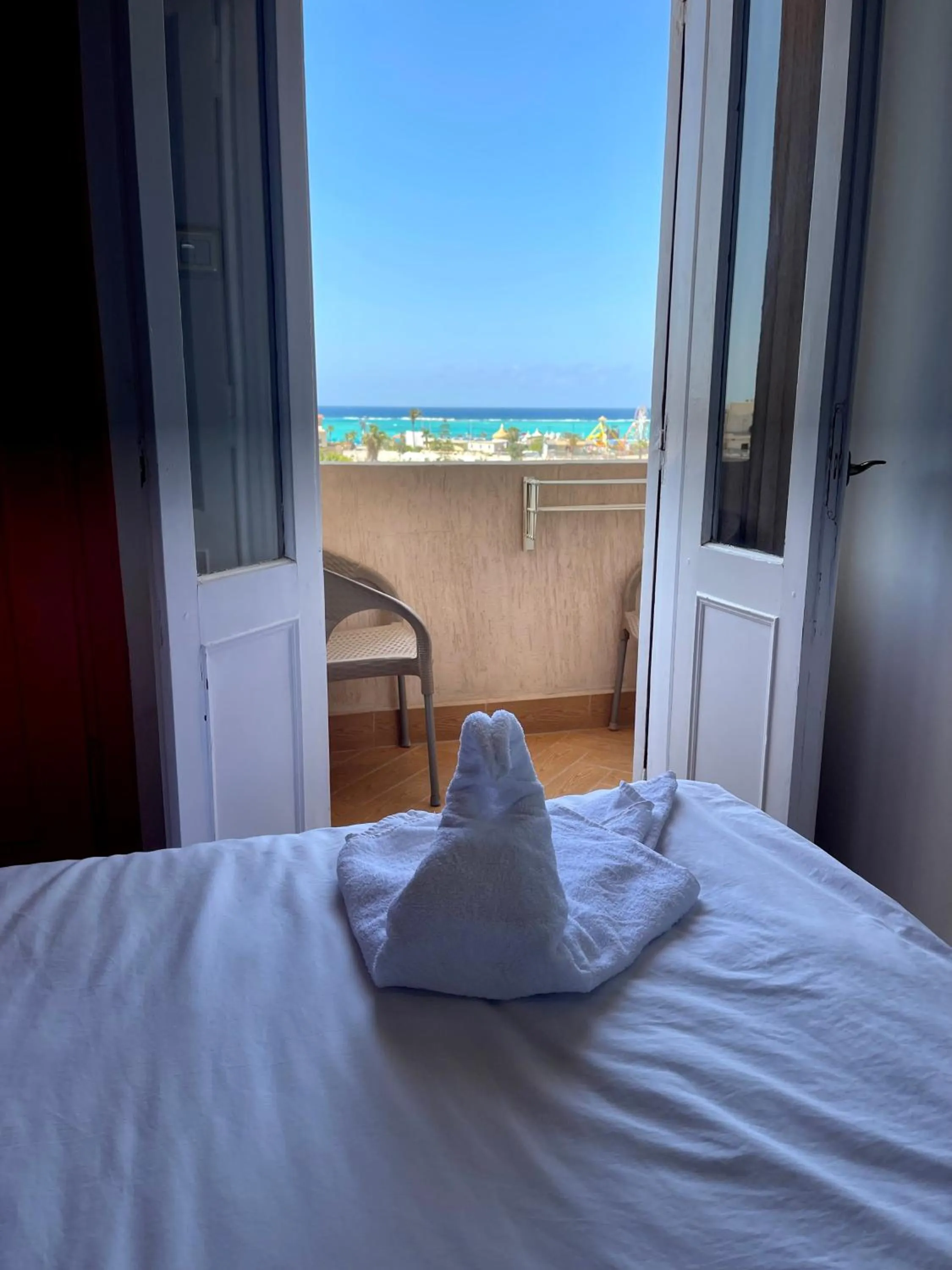 View (from property/room), Bed in Adriatica Hotel Marsa Matrouh