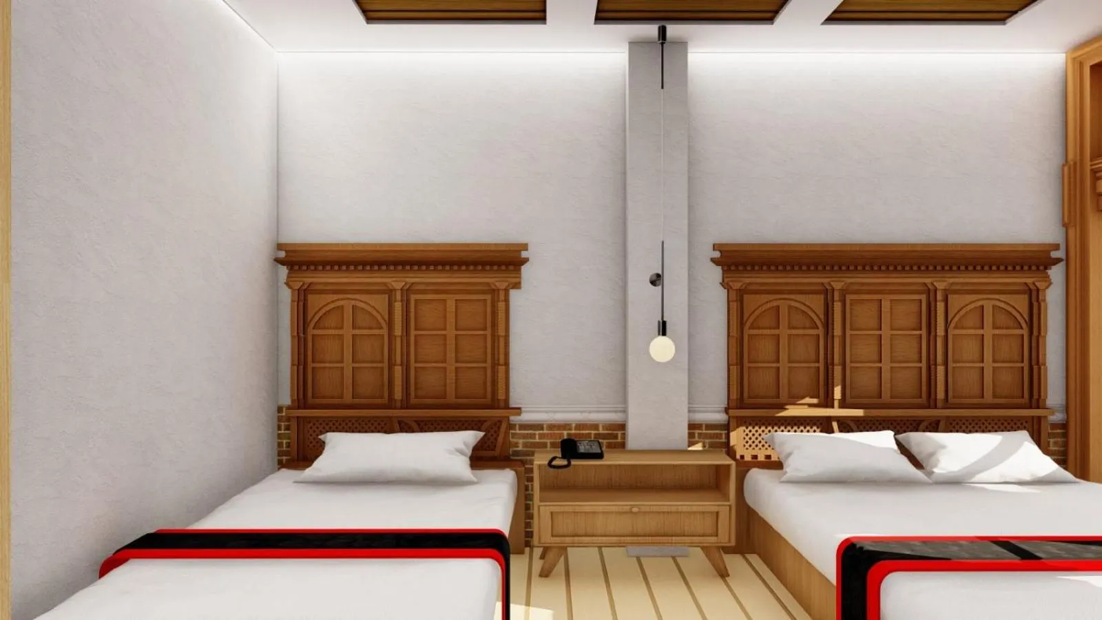 Bed in Boudha Stupa View Guest House