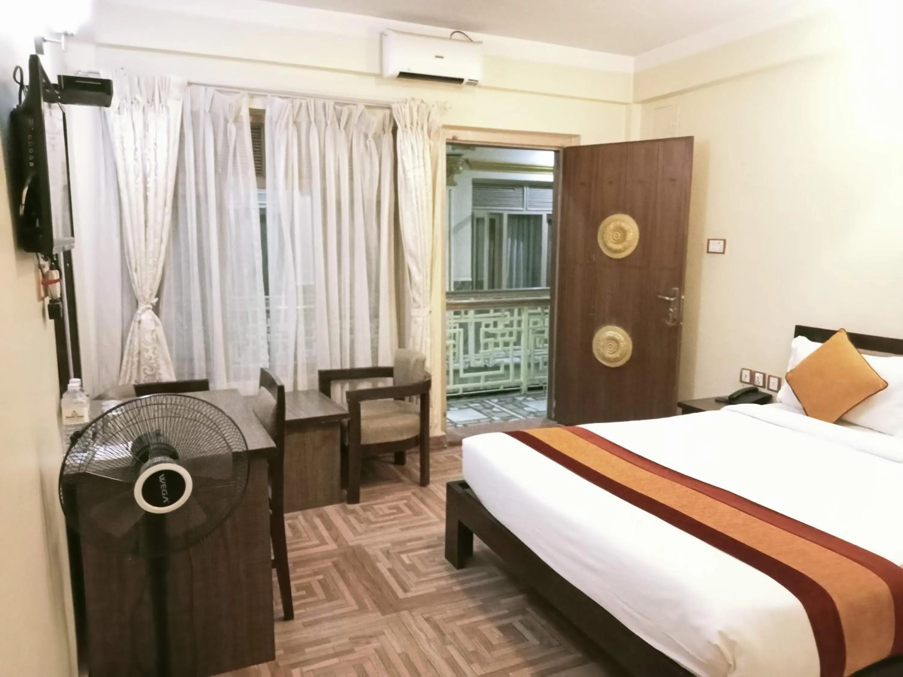 Bed in Boudha Stupa View Guest House