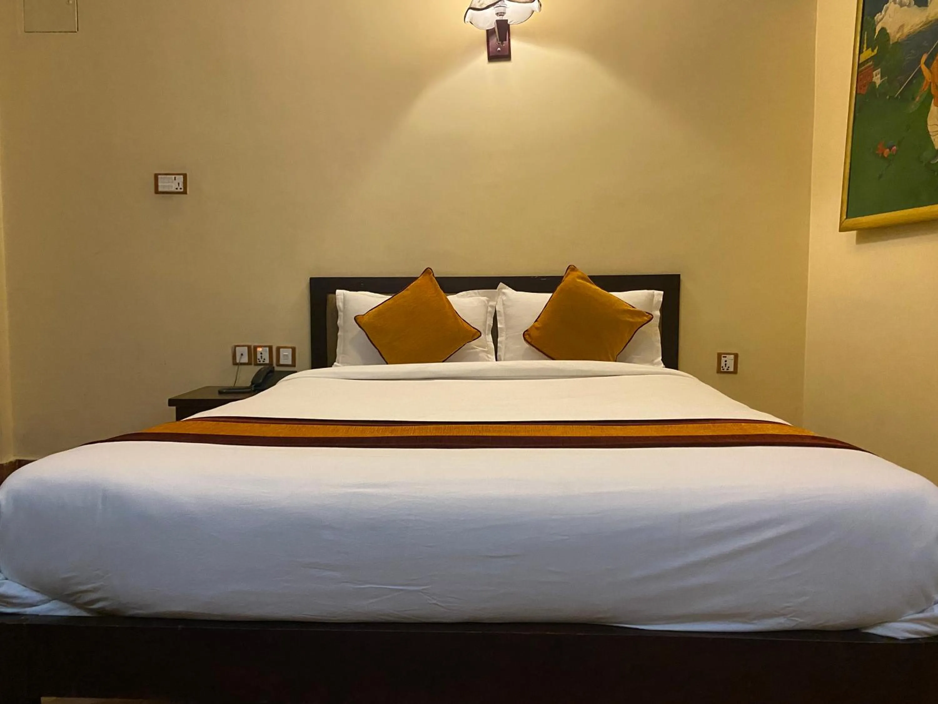 Bed in Boudha Stupa View Guest House