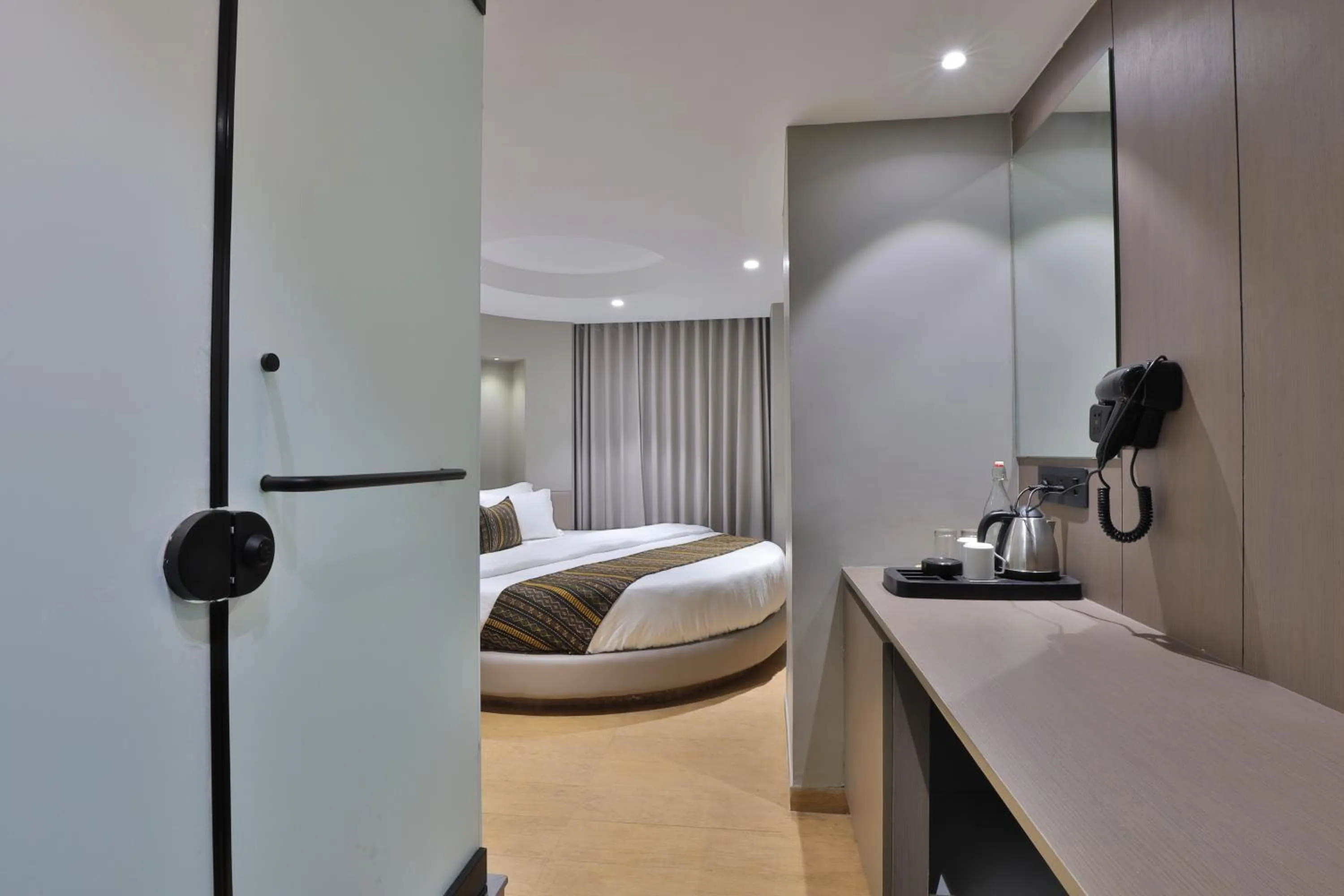 View (from property/room), Bed in Hotel Shivashish