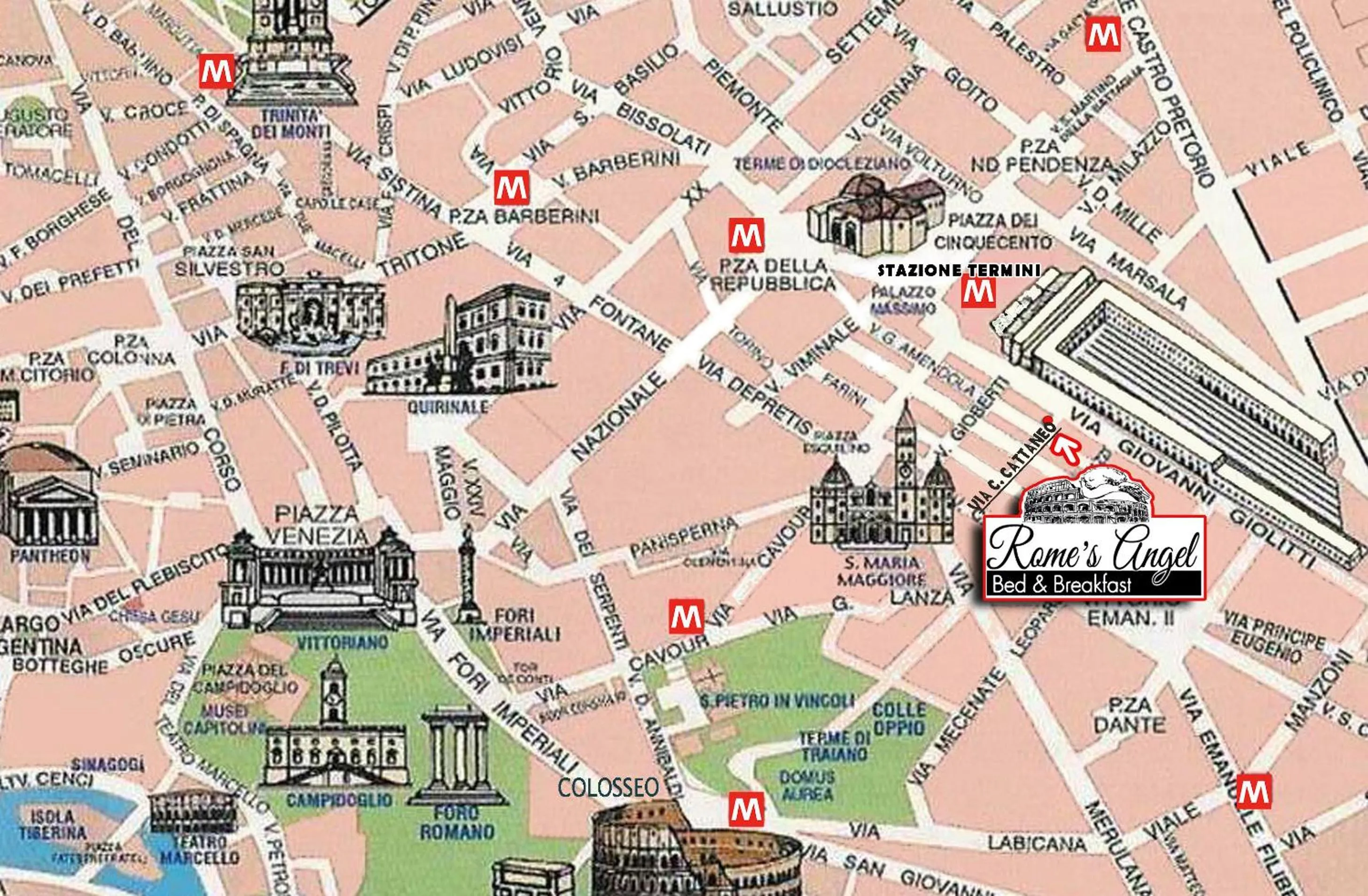 Neighbourhood in B&B Rome's Angel