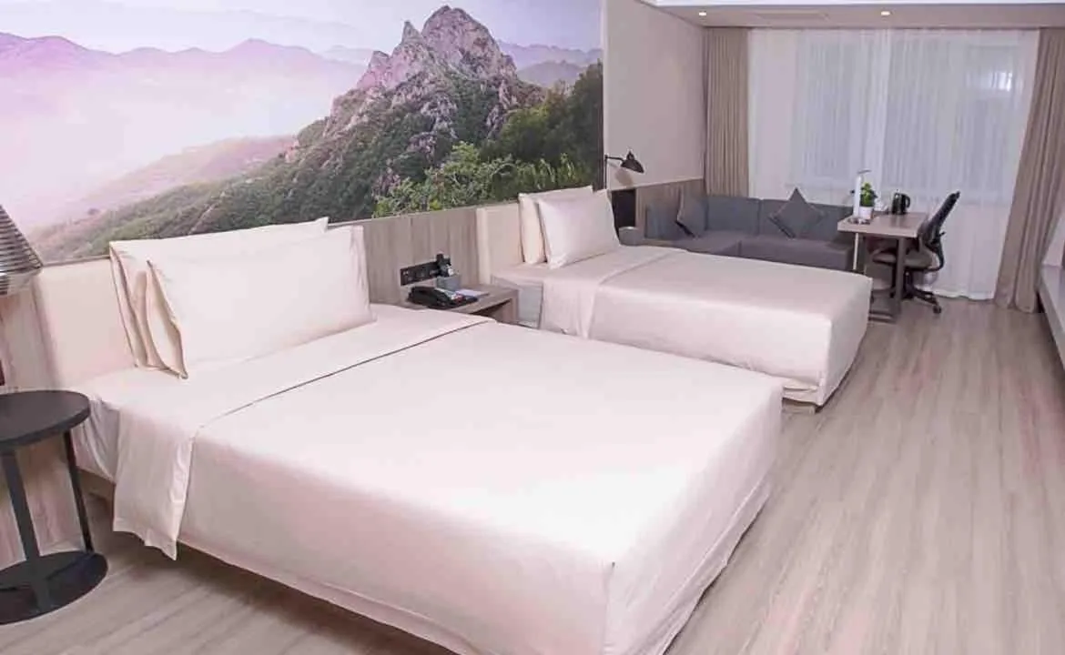 Bed in Atour Hotel Qinhuangdao Railway Station Yingbin Road