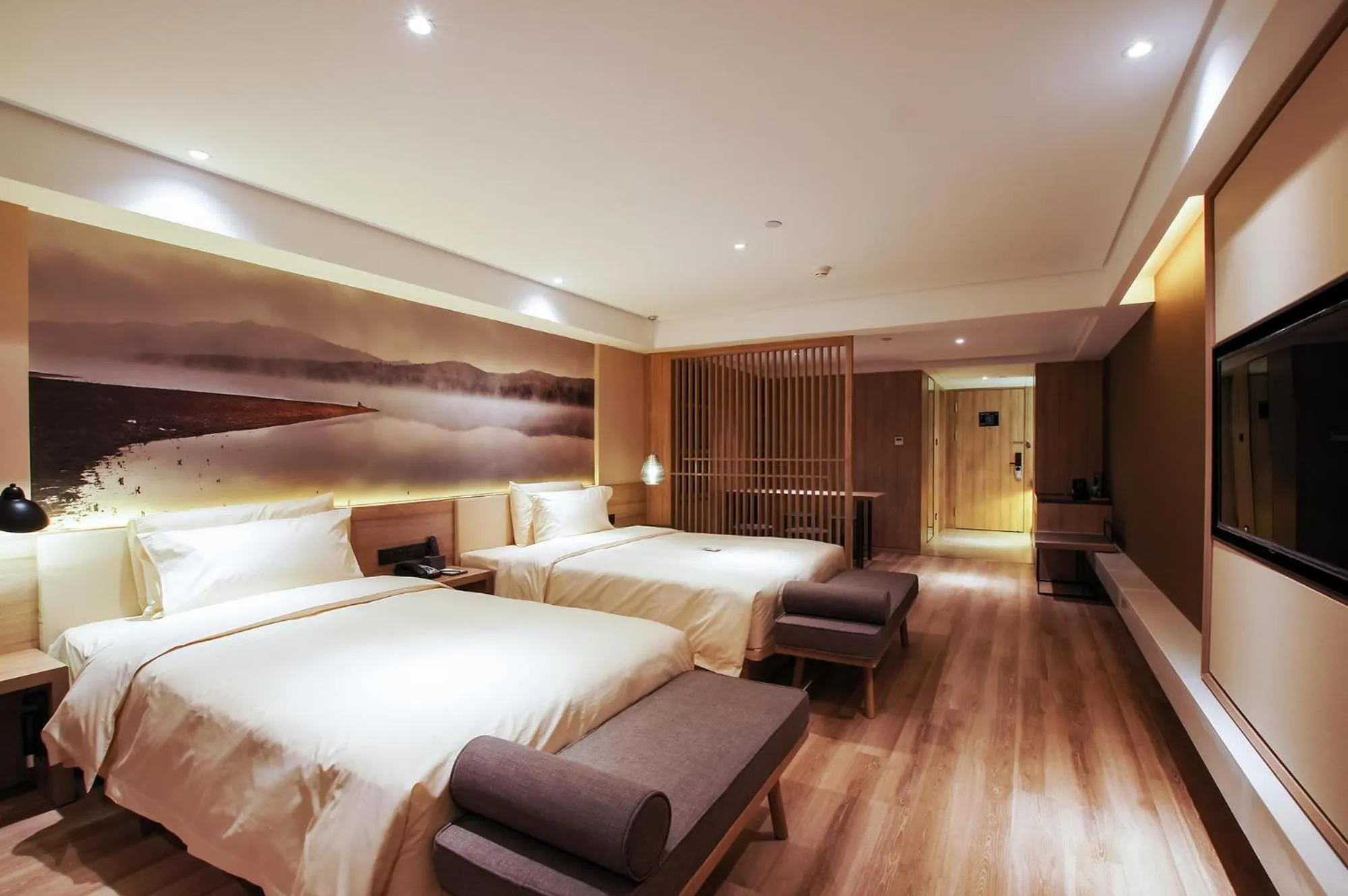 Bed in Atour Hotel Harbin Haxi High Speed Railway Station