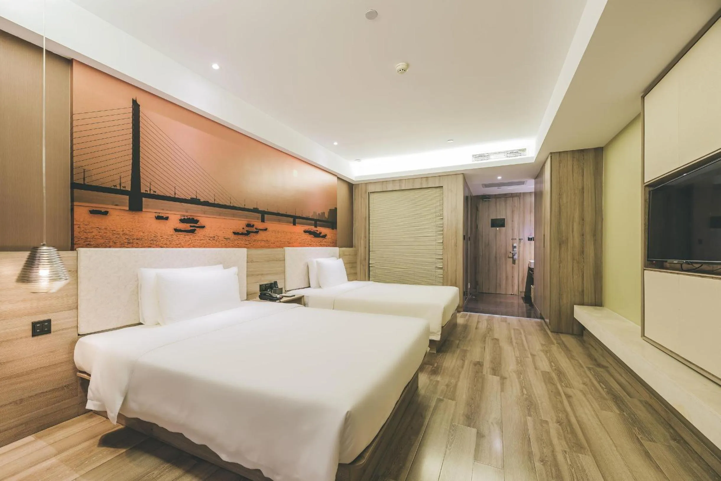 Bed in Atour Music Hotel Hangzhou West Lake