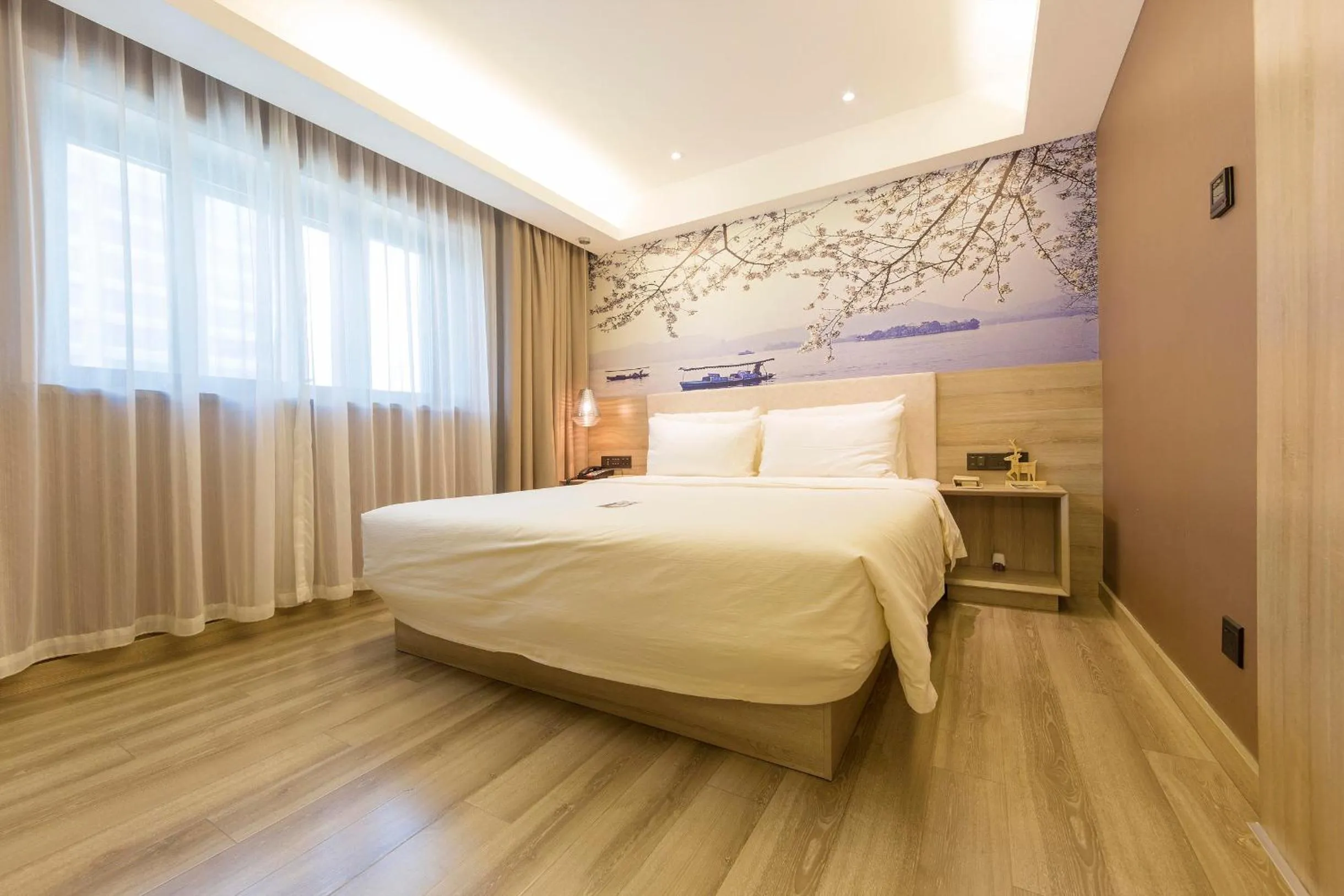 Bed in Atour Music Hotel Hangzhou West Lake