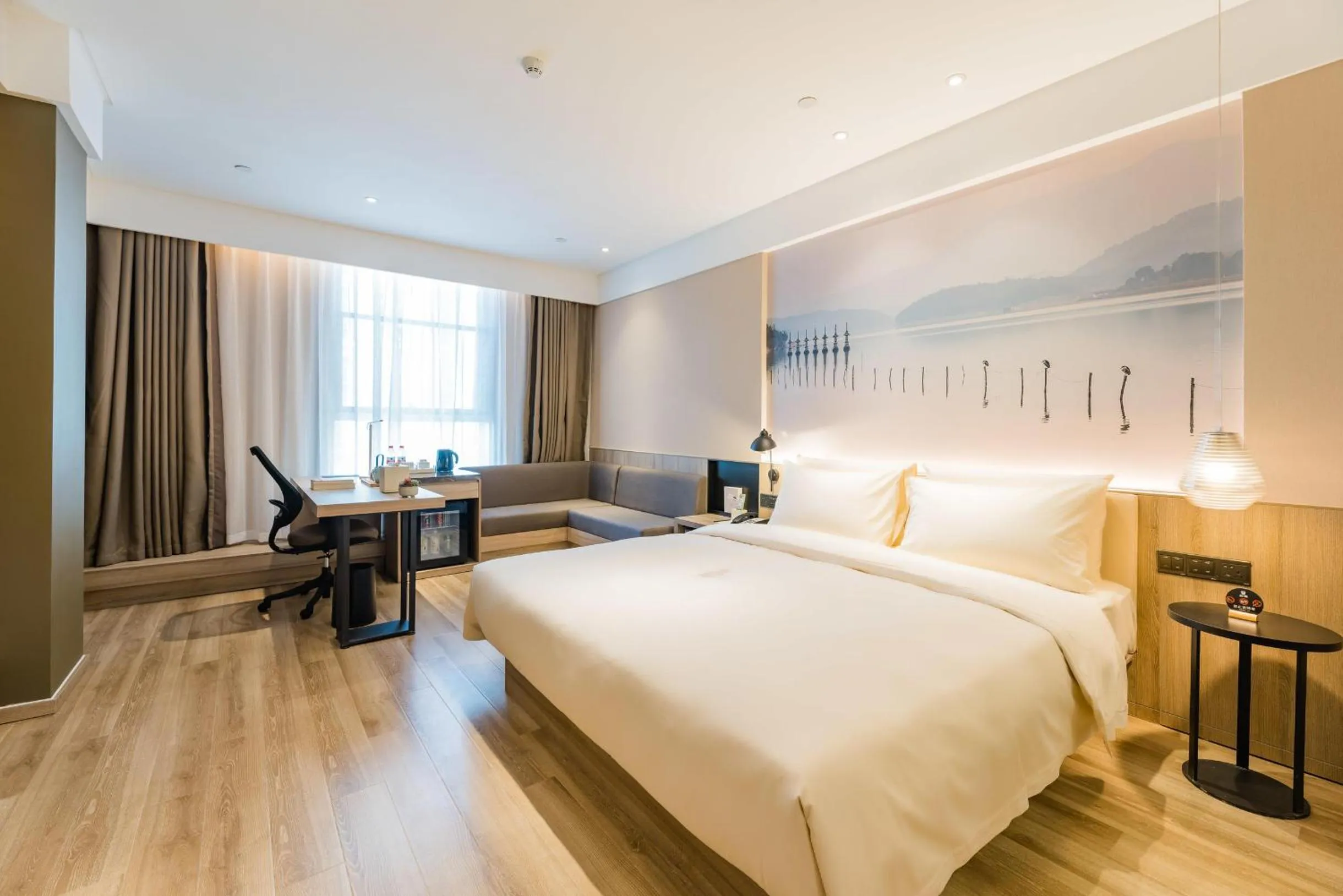 Bed in Atour Hotel Ningbo International Convention and Exhibition Center