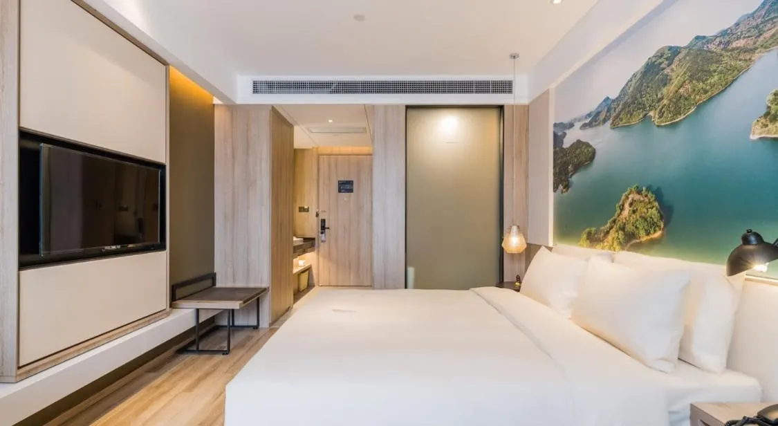 Bed in Atour Hotel Ningbo International Convention and Exhibition Center