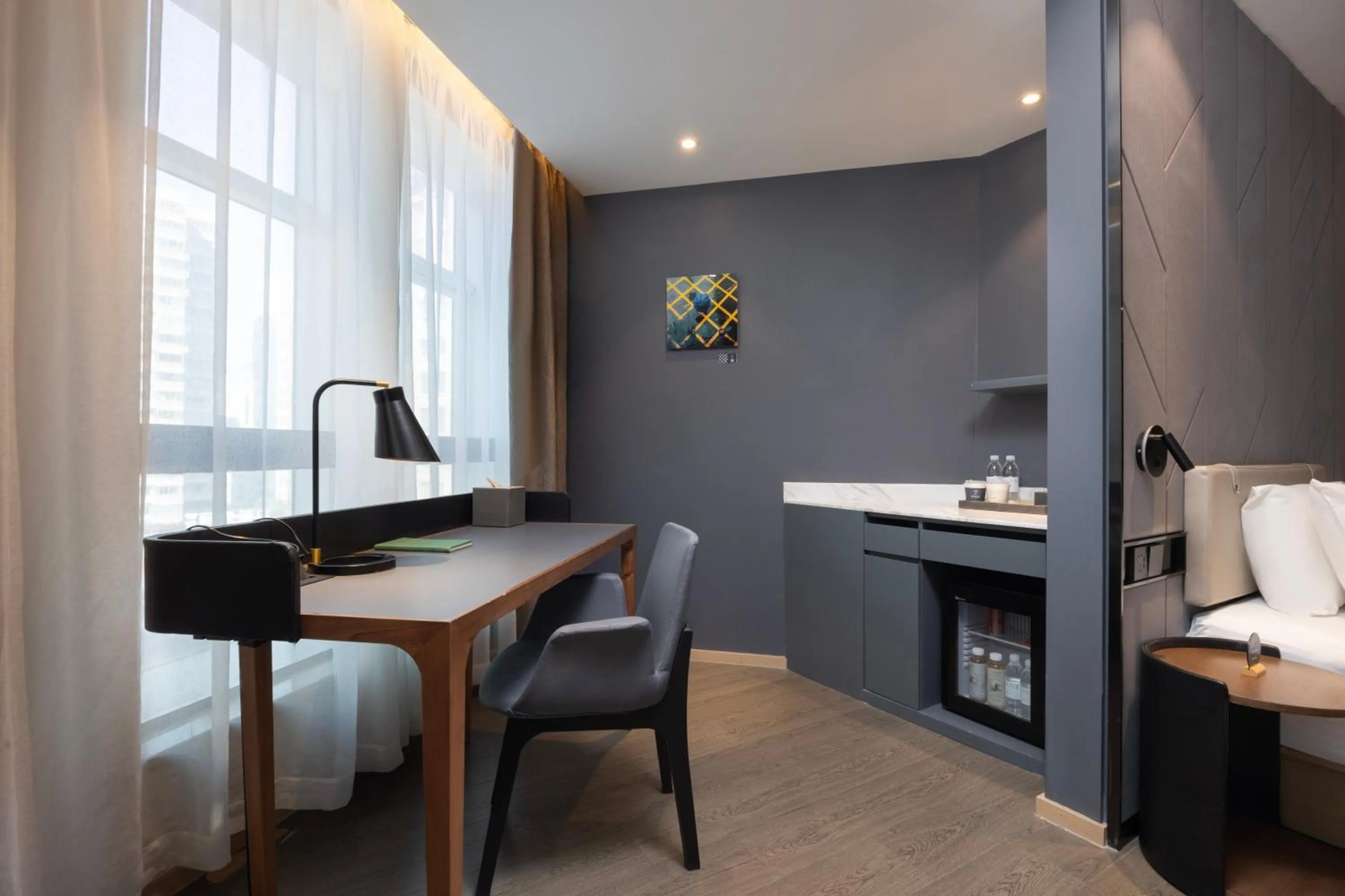 Bed in Atour Hotel Gangding Metro Station Taikoo Hui Tianhe Guangzhou