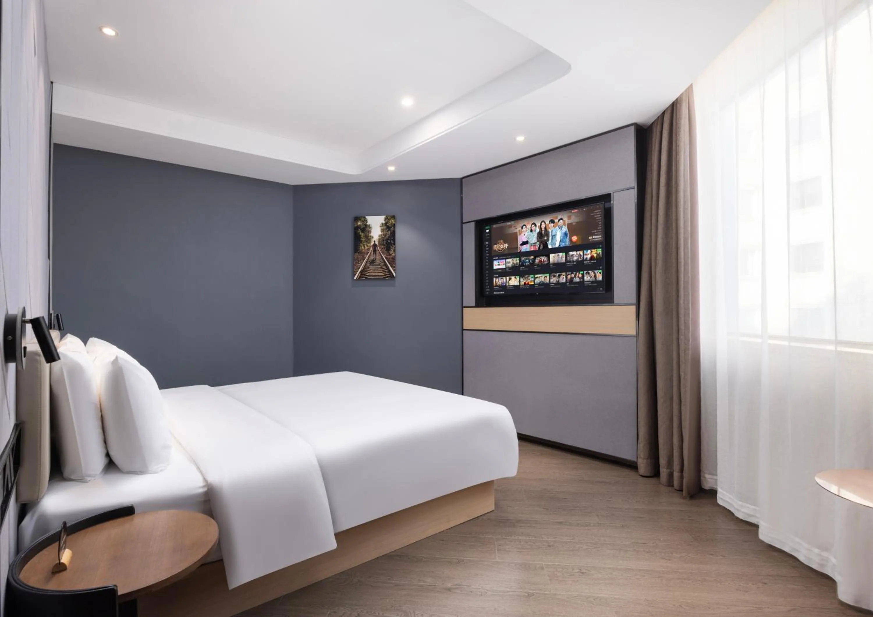 Bed in Atour Hotel Gangding Metro Station Taikoo Hui Tianhe Guangzhou