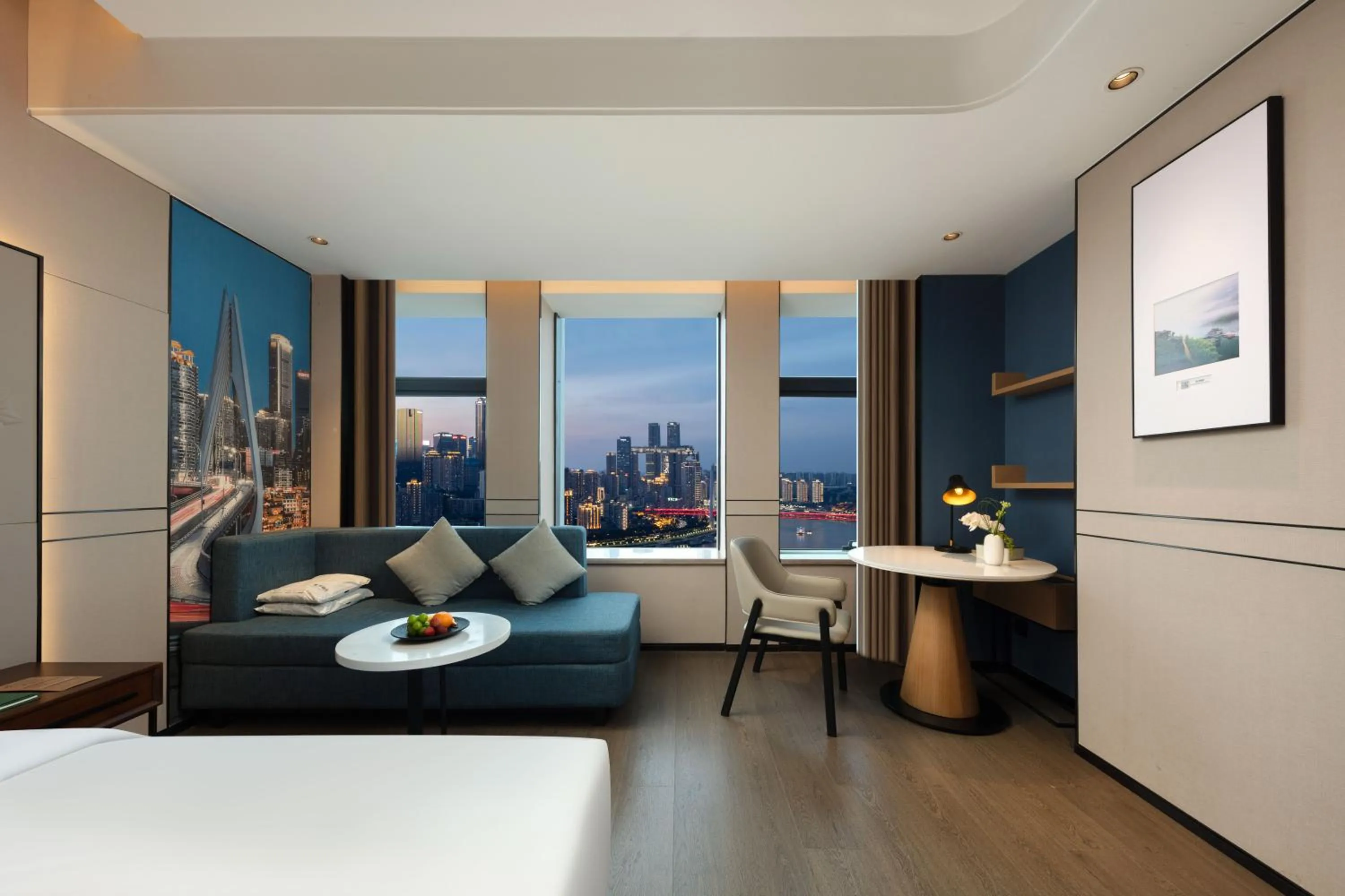 Bed in Atour S Hotel Chongqing Crown International