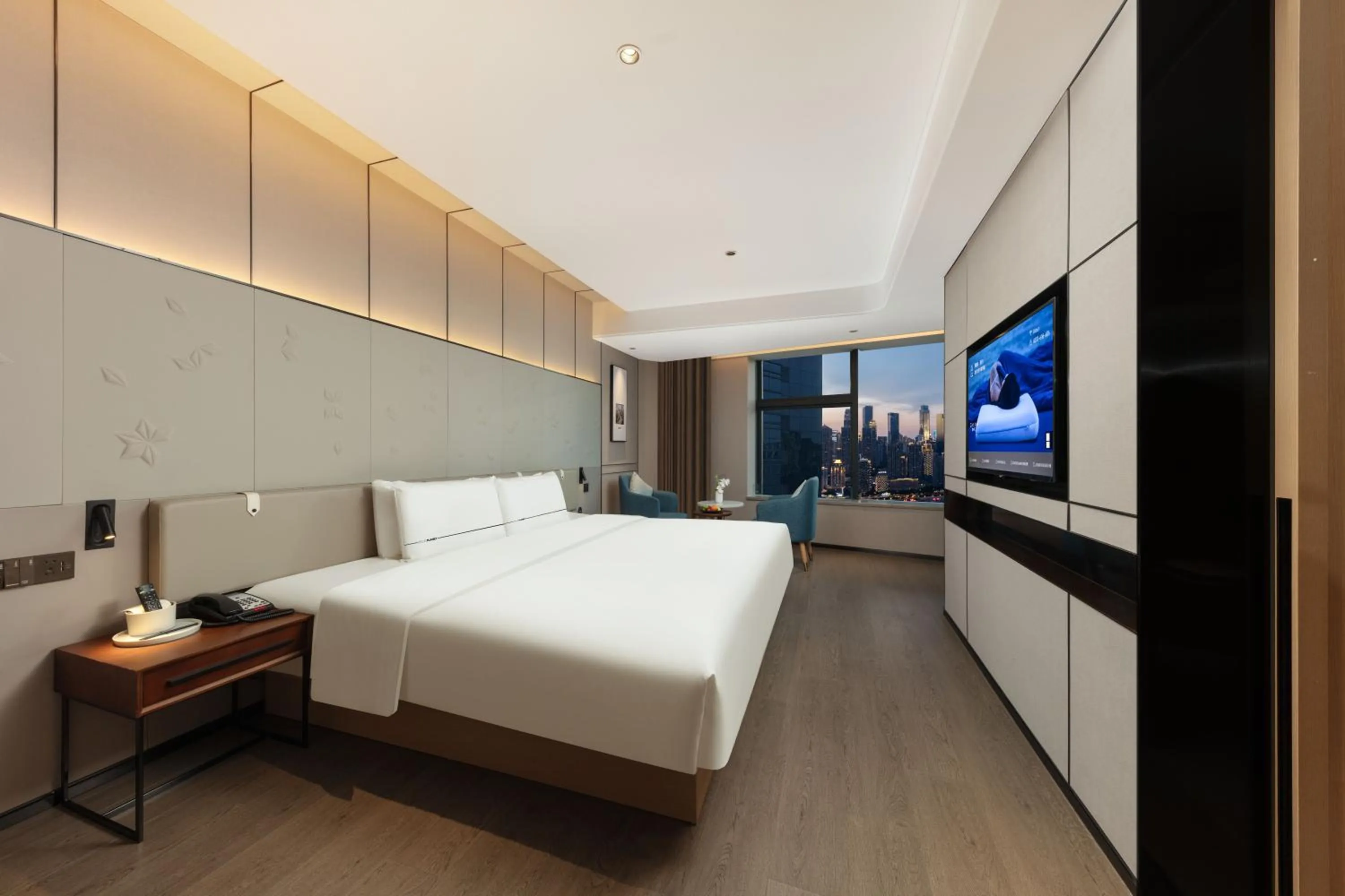 Bed in Atour S Hotel Chongqing Crown International