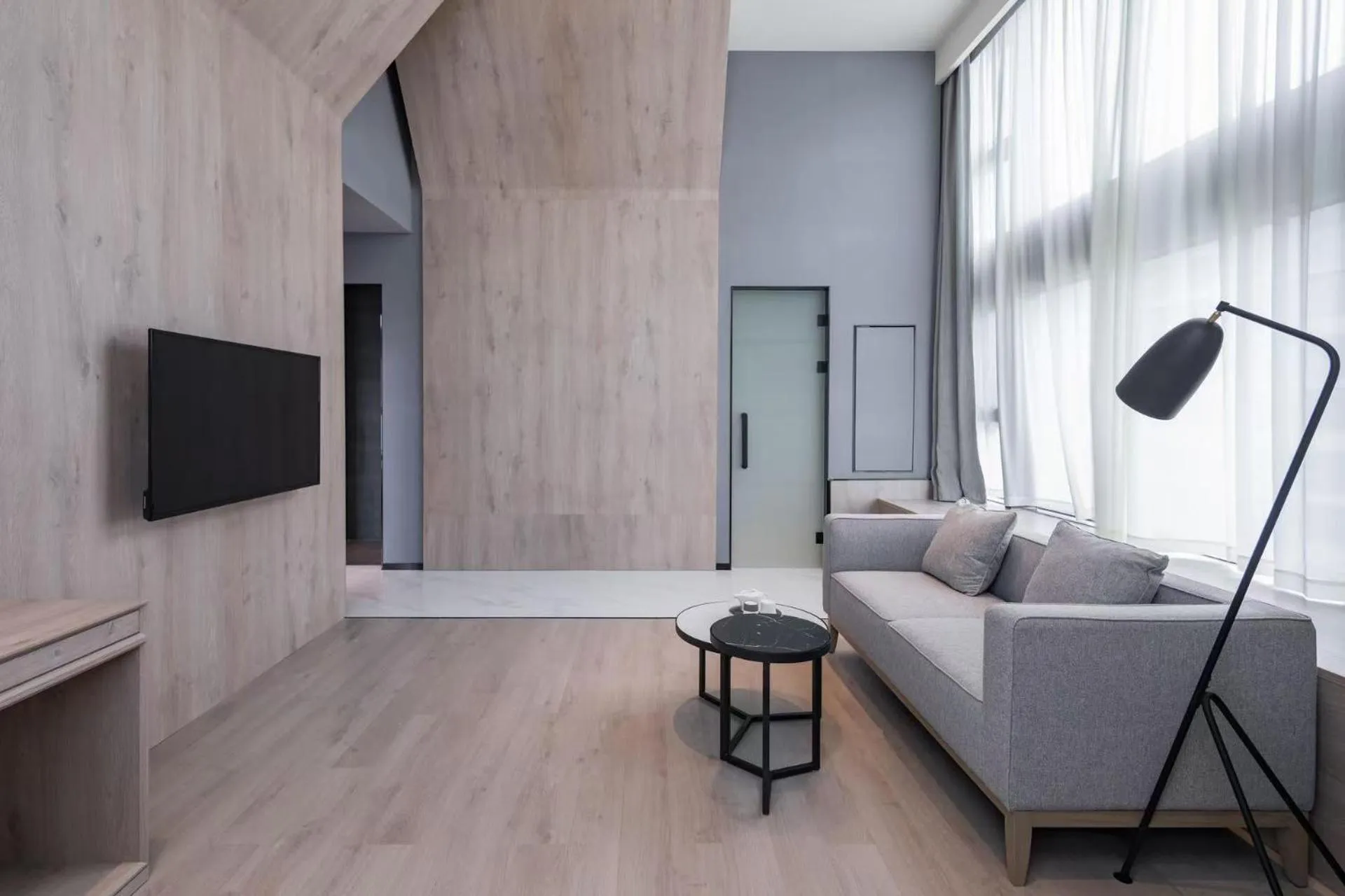 Living room in Atour S Hotel Shanghai Hongqiao Center Aegean-Late night Congee