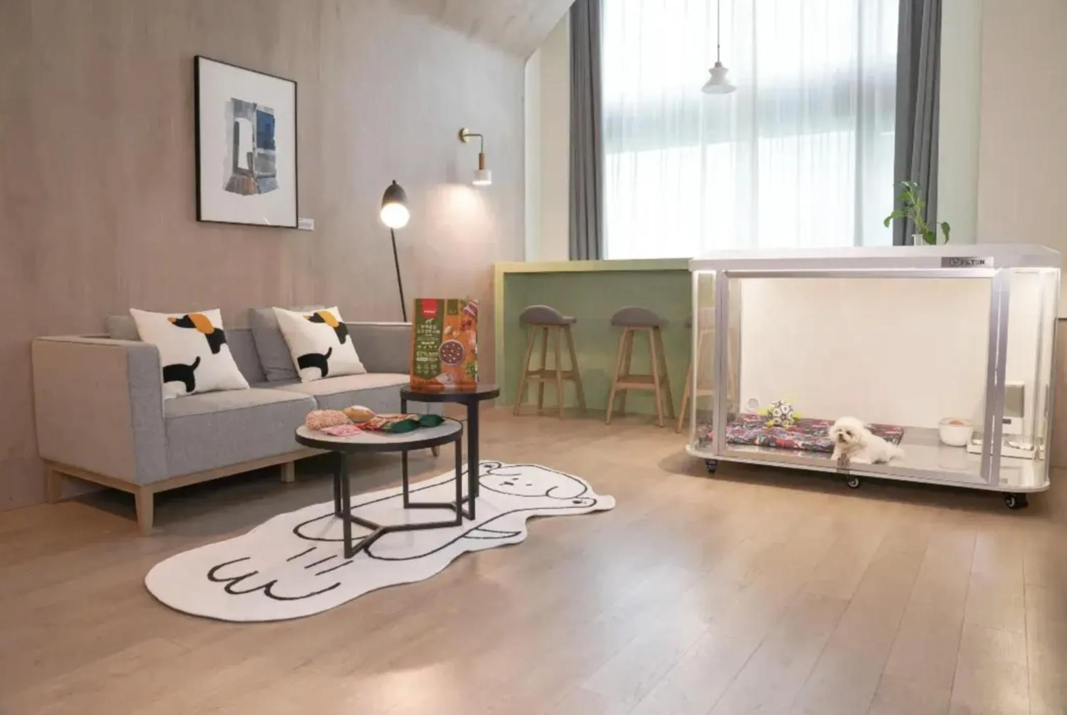 Living room in Atour S Hotel Shanghai Hongqiao Center Aegean-Late night Congee