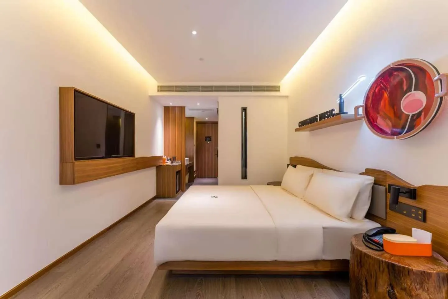 Bed in Atour Hotel Chongqing Tiandi NetEase Cloud Music