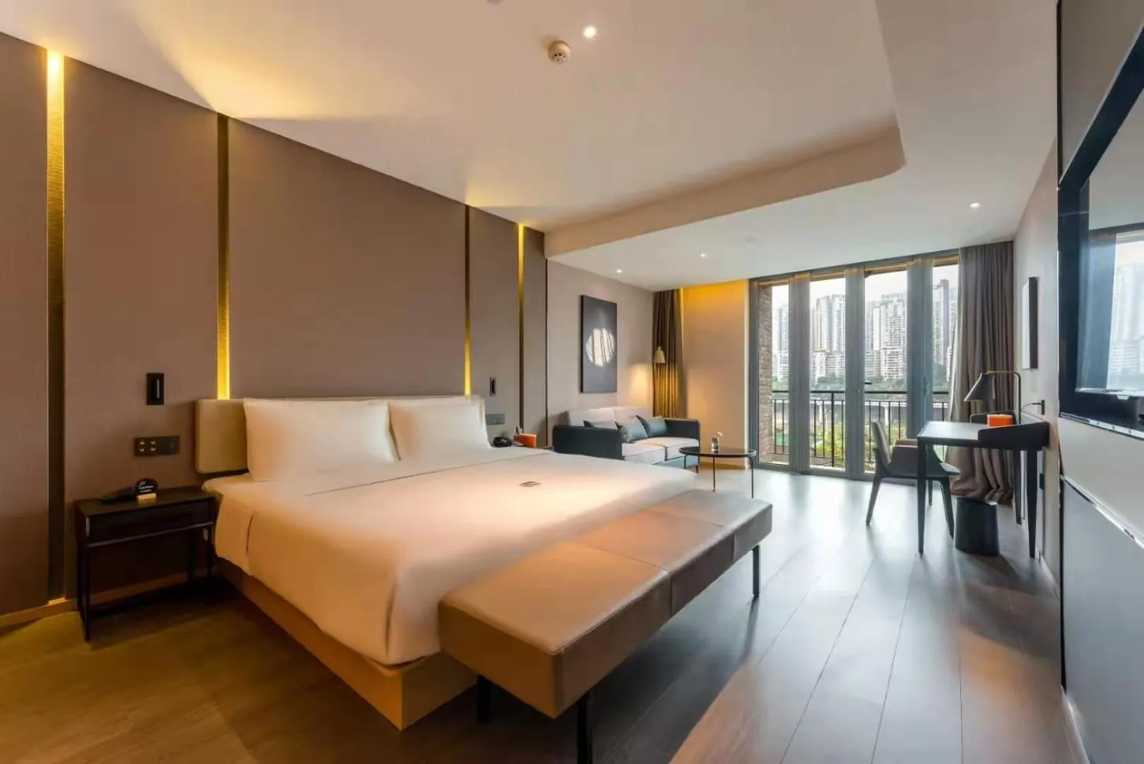 Bed in Atour Hotel Chongqing Tiandi NetEase Cloud Music