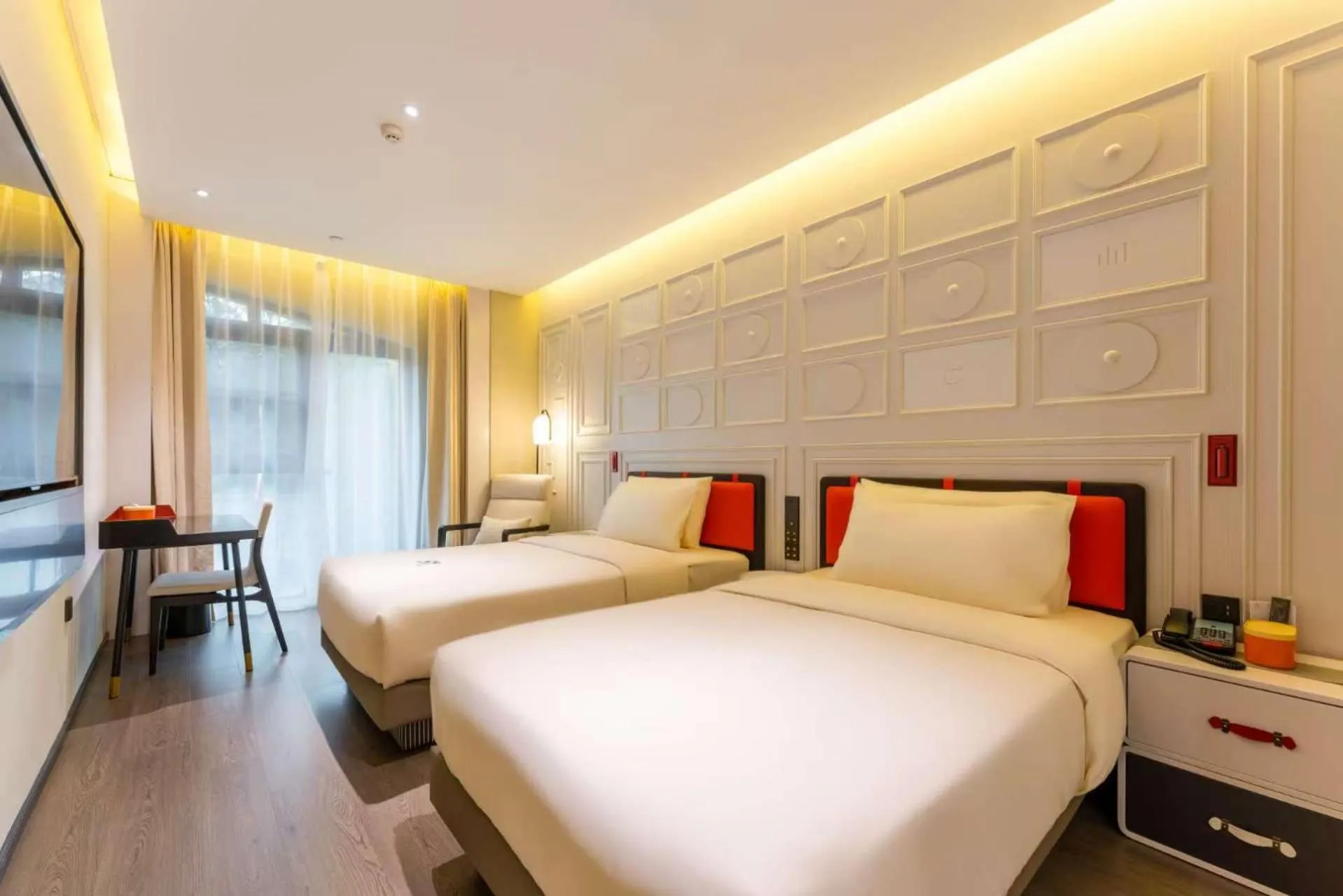 Bed in Atour Hotel Chongqing Tiandi NetEase Cloud Music