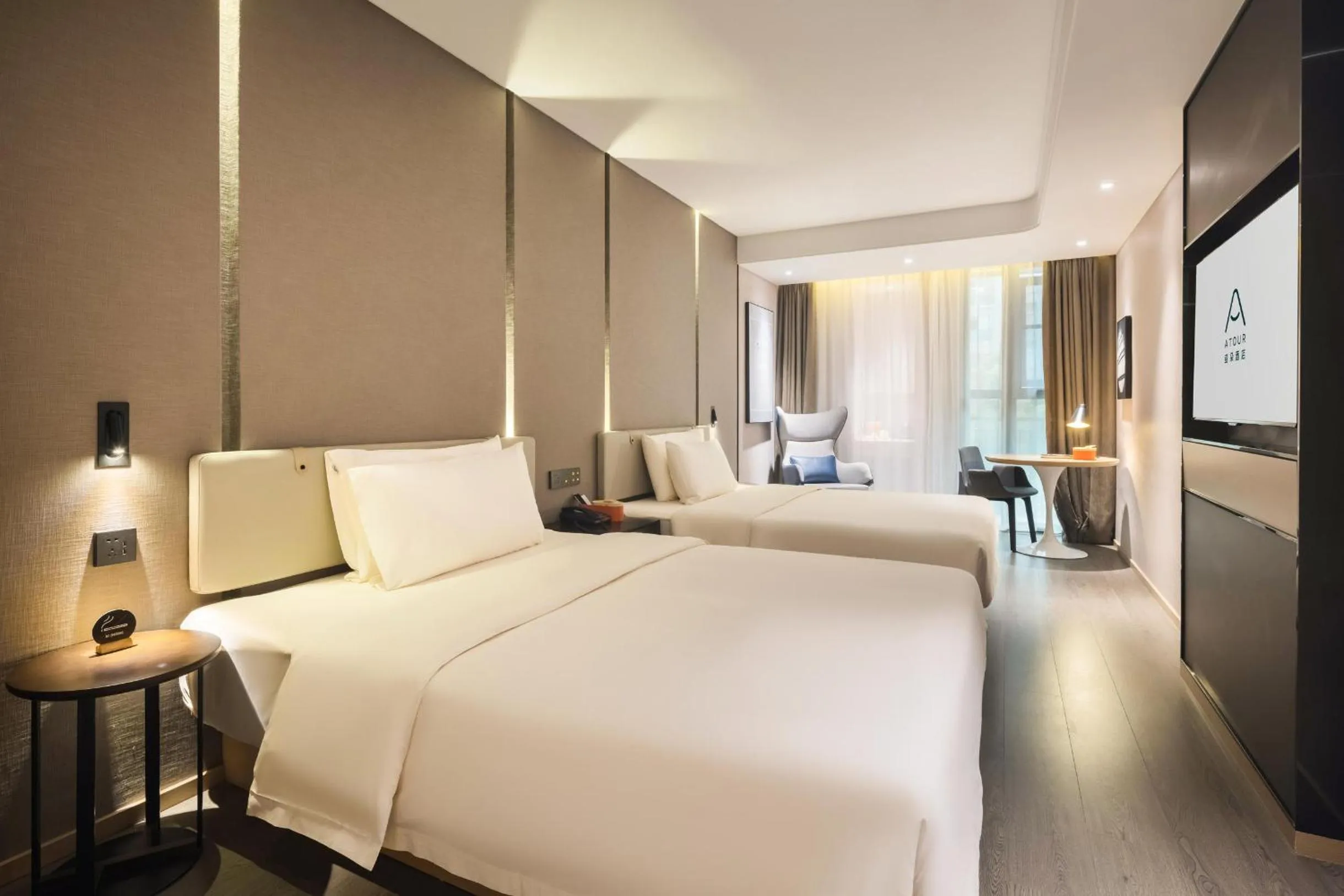 Bed in Atour Hotel Chongqing Tiandi NetEase Cloud Music
