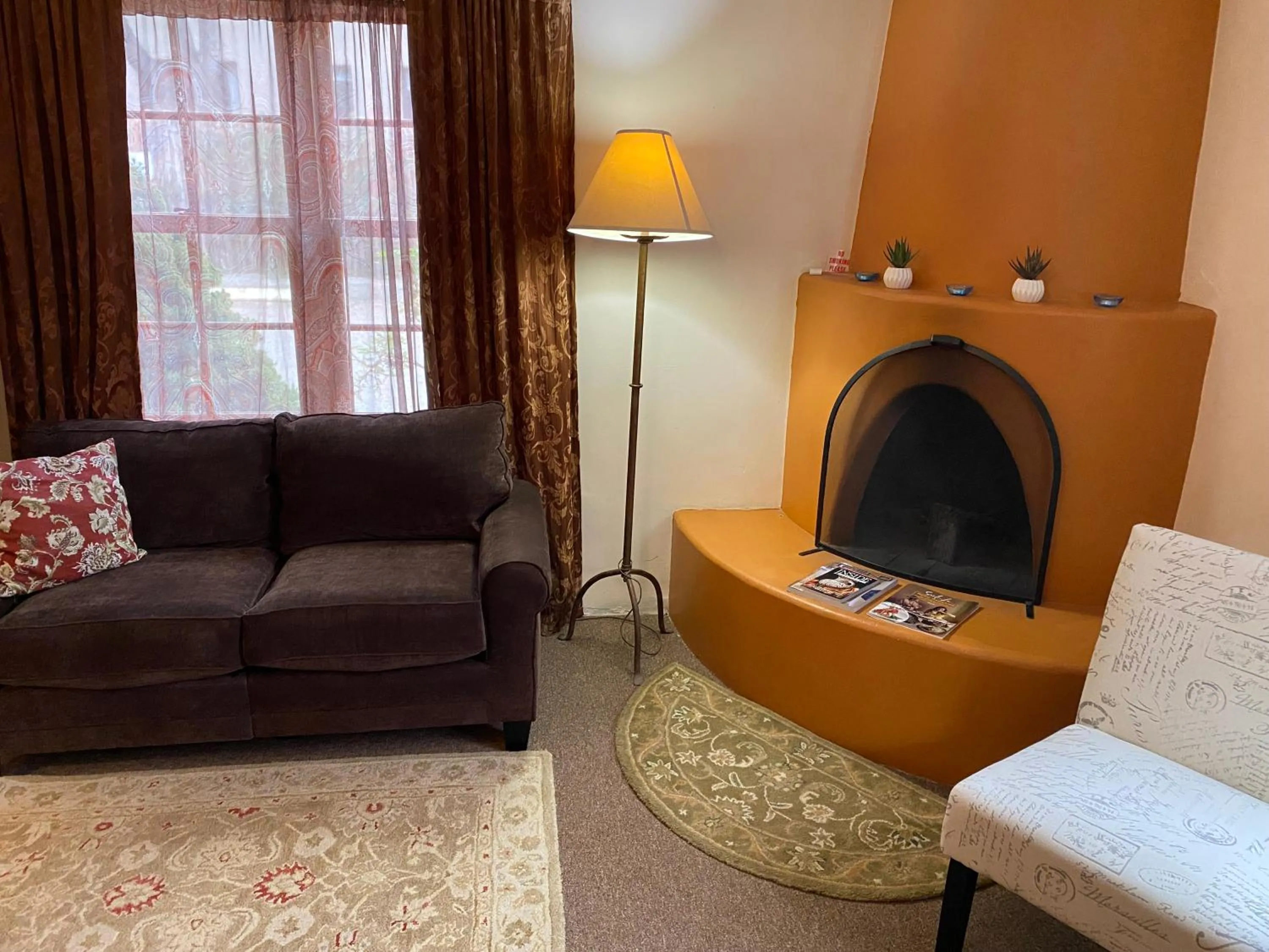 fireplace in Casa de Tres Lunas/House of Three Moons