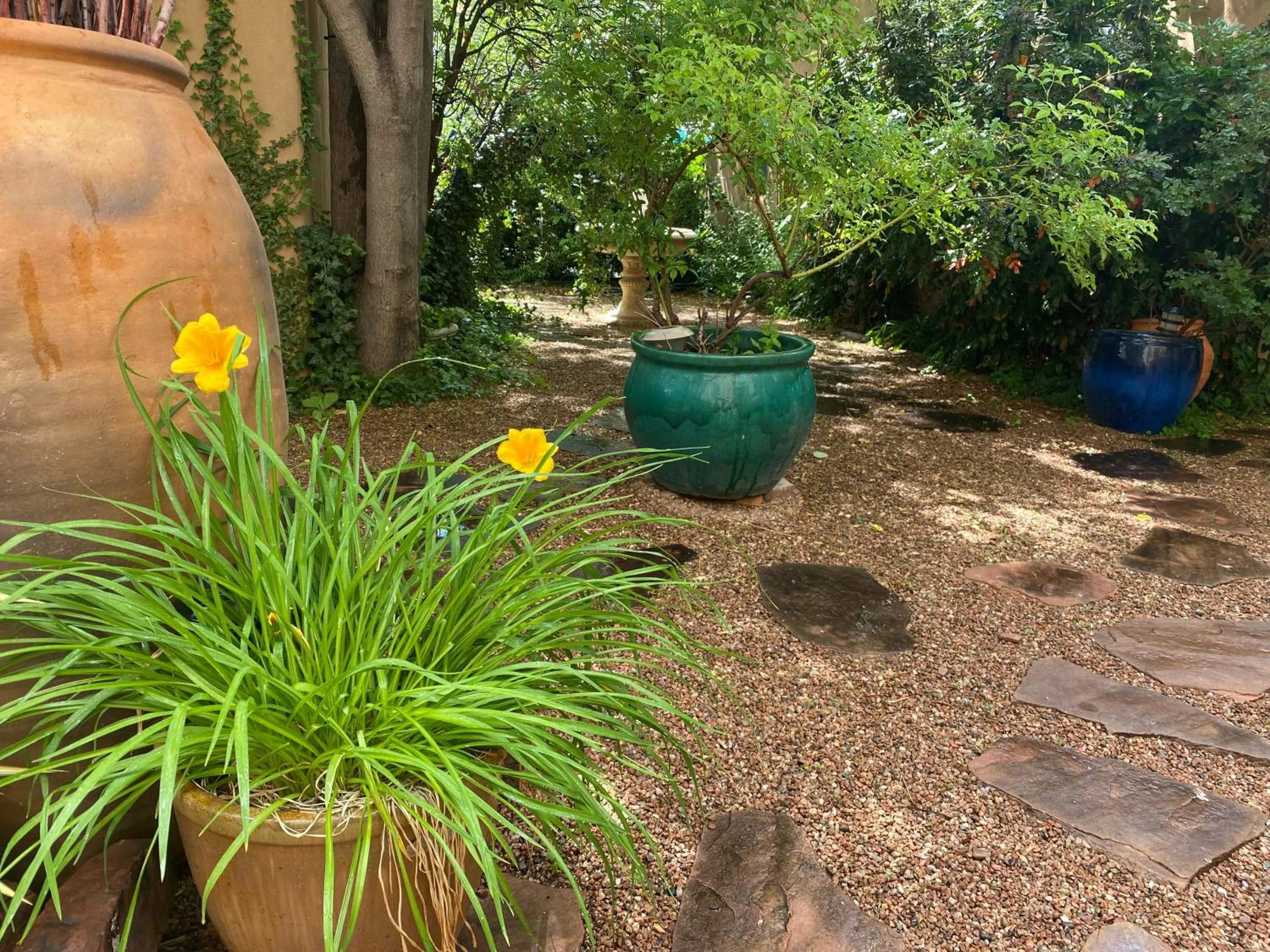 Inner courtyard view in Casa de Tres Lunas/House of Three Moons