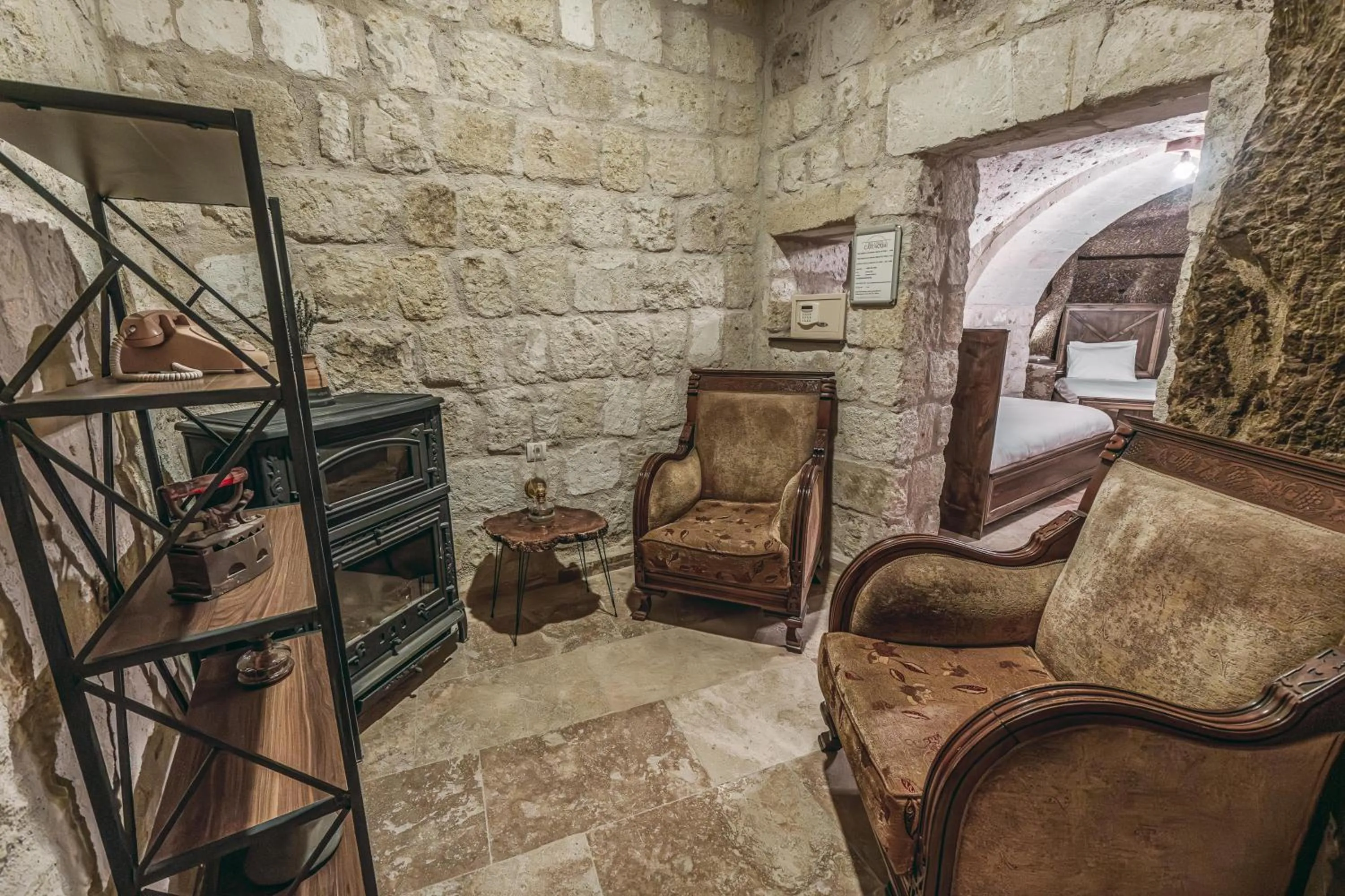 Seating area in Belenus Cave House