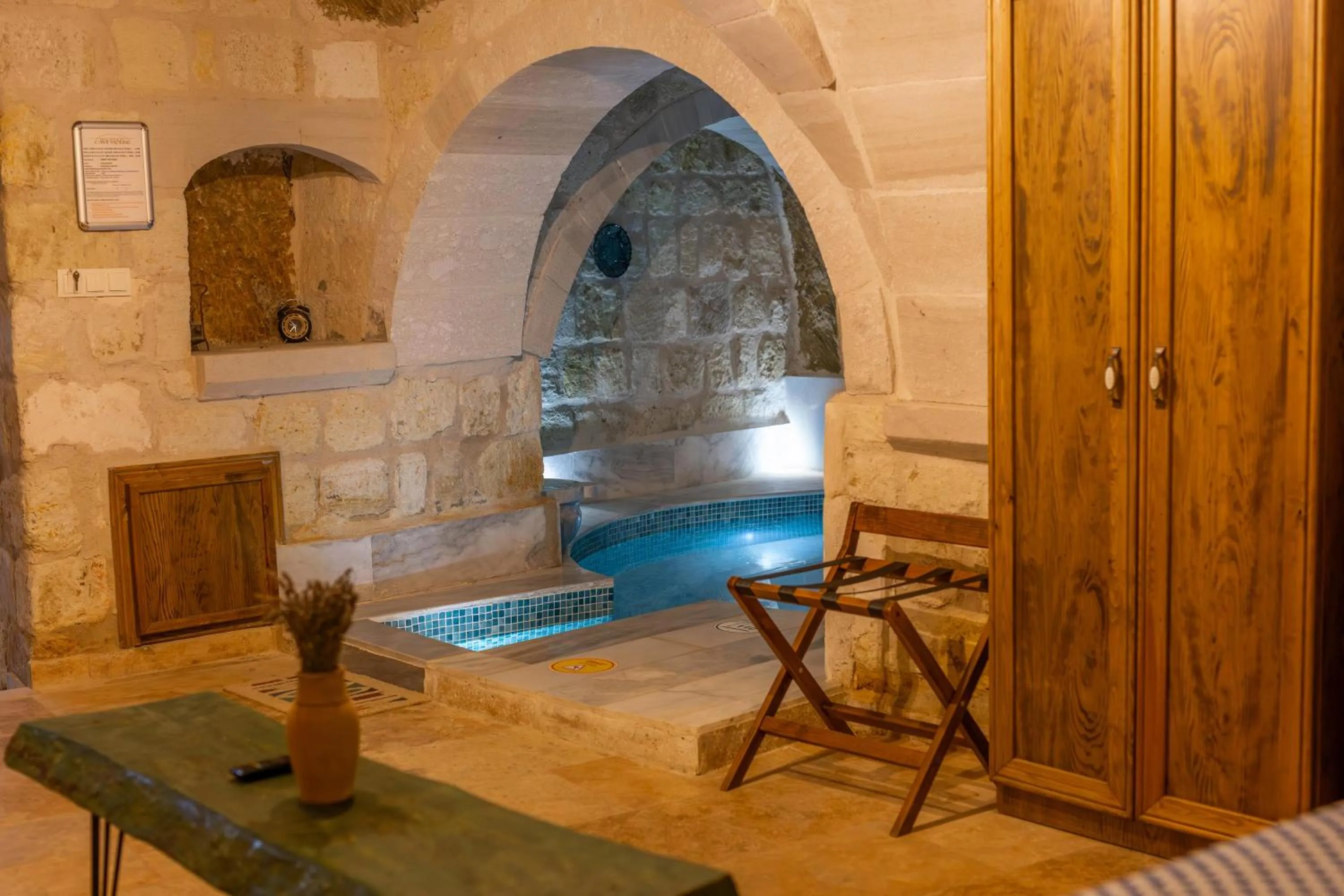 Pool view in Belenus Cave House